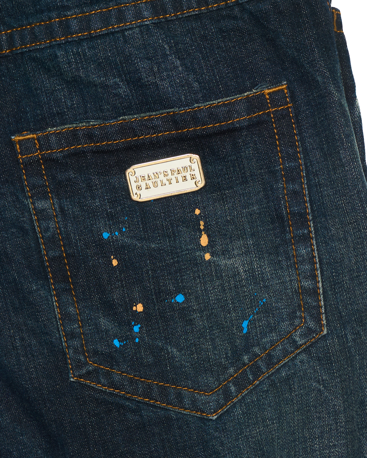 Early 00s Jean Paul Gaultier Paint Splatter Straight Leg Jeans