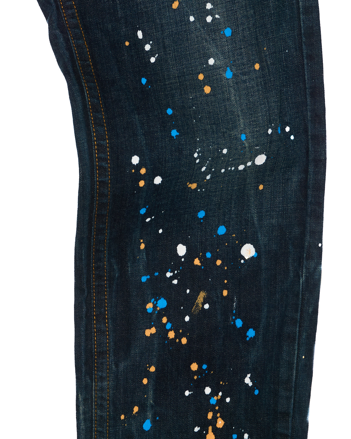 Early 00s Jean Paul Gaultier Paint Splatter Straight Leg Jeans