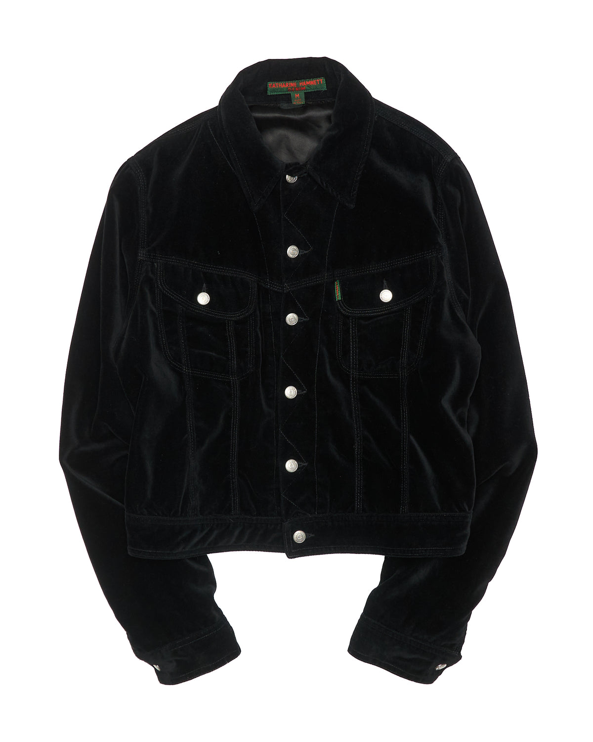 90s Katharine Hammett Denim Velour 101 Cowboy Jacket