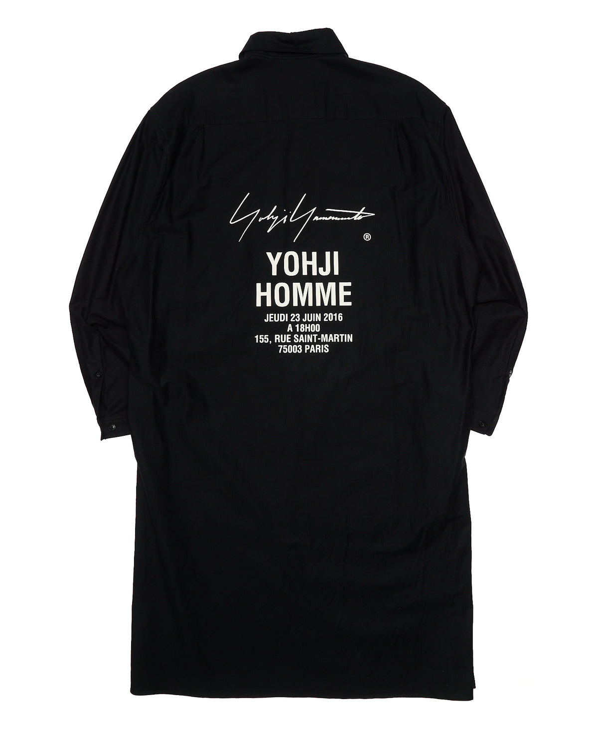 S/S17 Yohji Yamamoto Produce Black Runway Staff Button Up Shirt