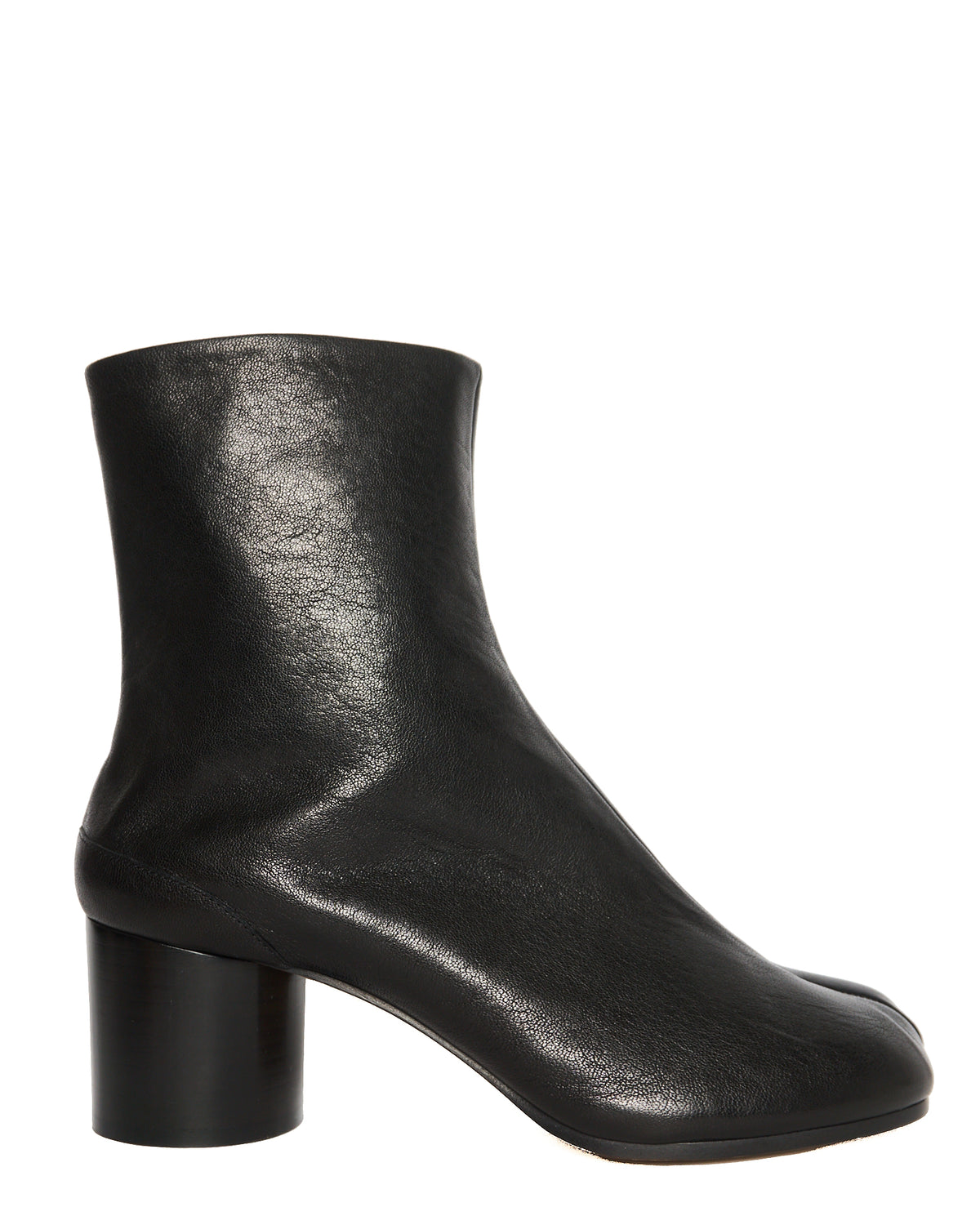 Maison Margiela Black Leather Heeled Tabi Boots