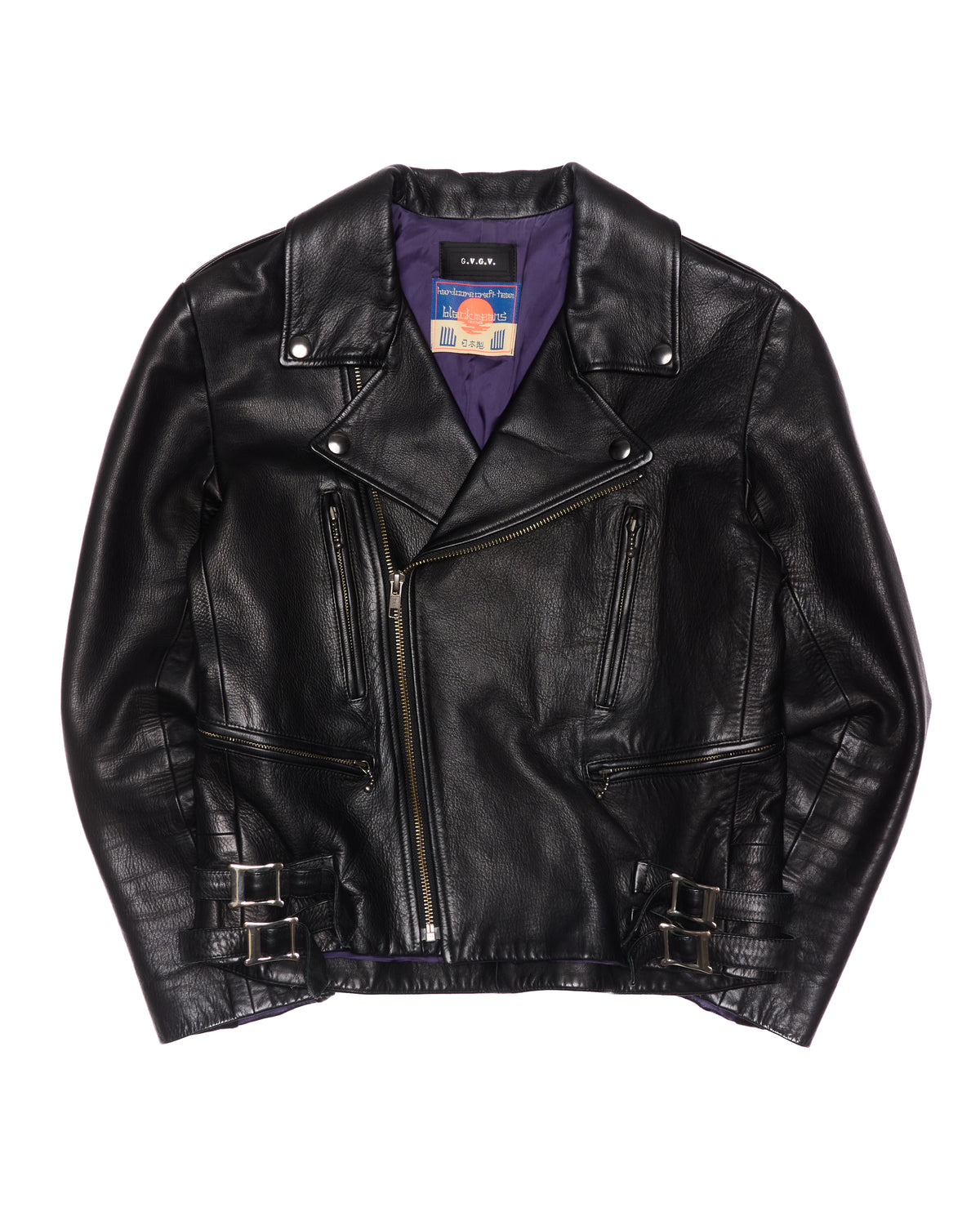 A/W11 blackmeans x G.V.G.V Black Biker Leather Jacket