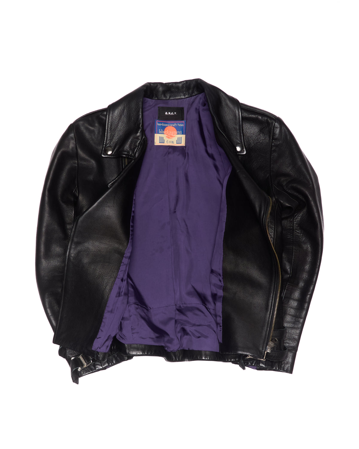 A/W11 blackmeans x G.V.G.V Black Biker Leather Jacket