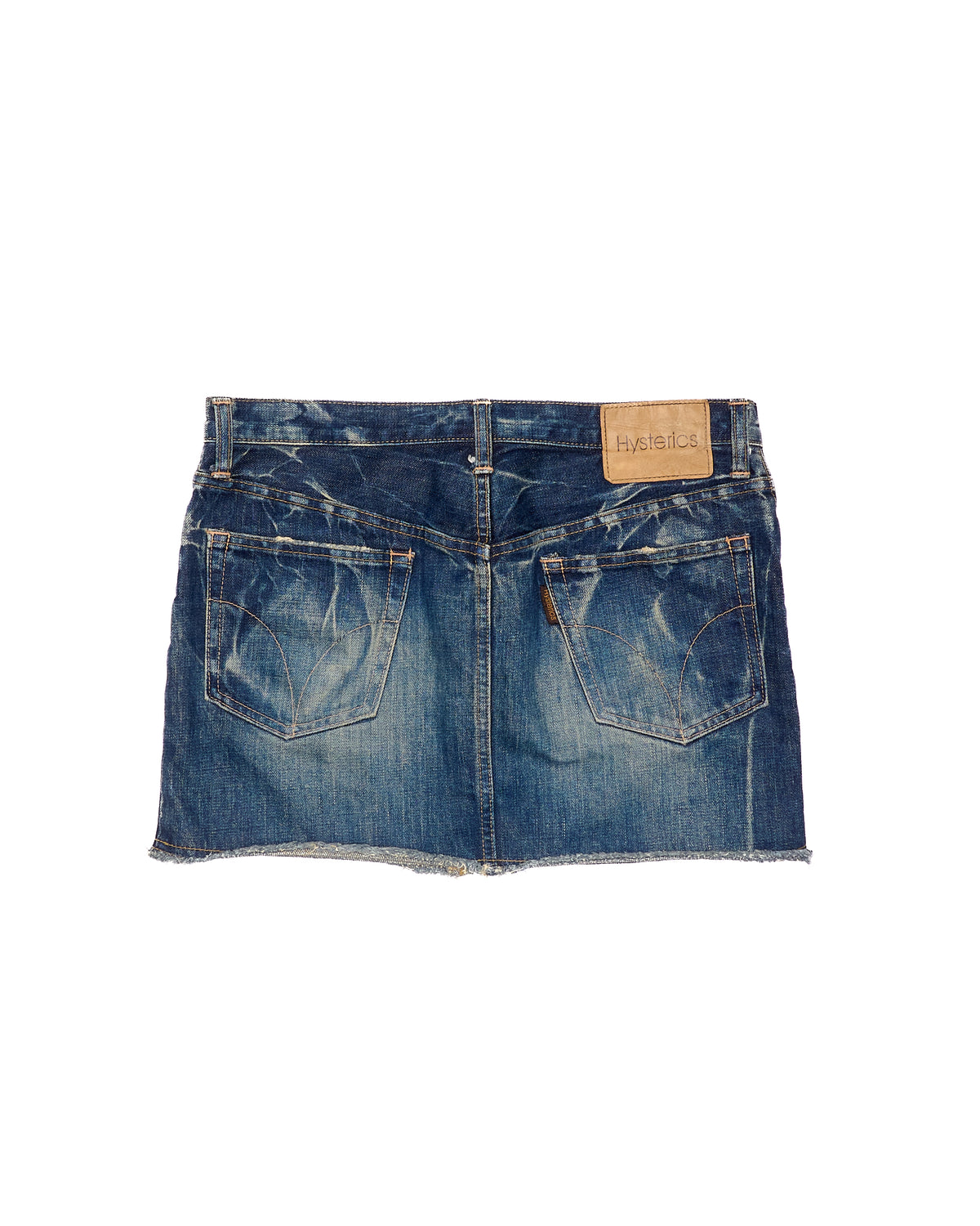 Early 00s Hysterics Studded Distressed Denim Mini Skirt