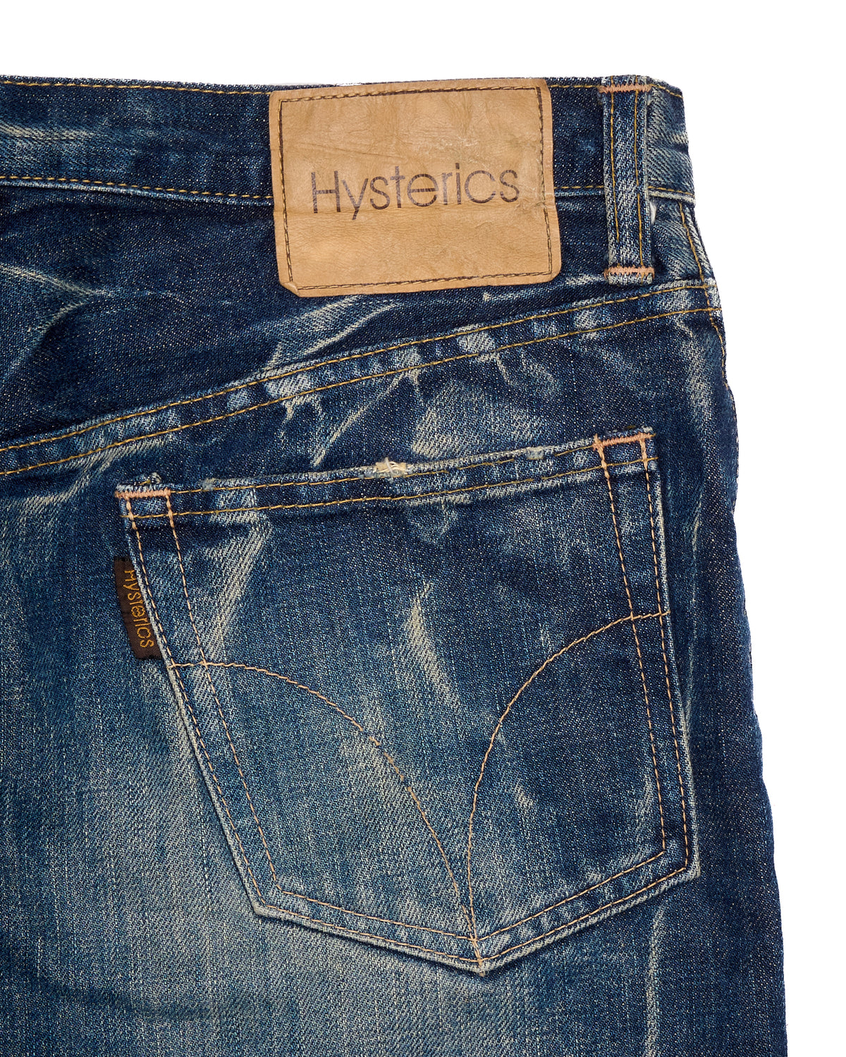 Early 00s Hysterics Studded Distressed Denim Mini Skirt