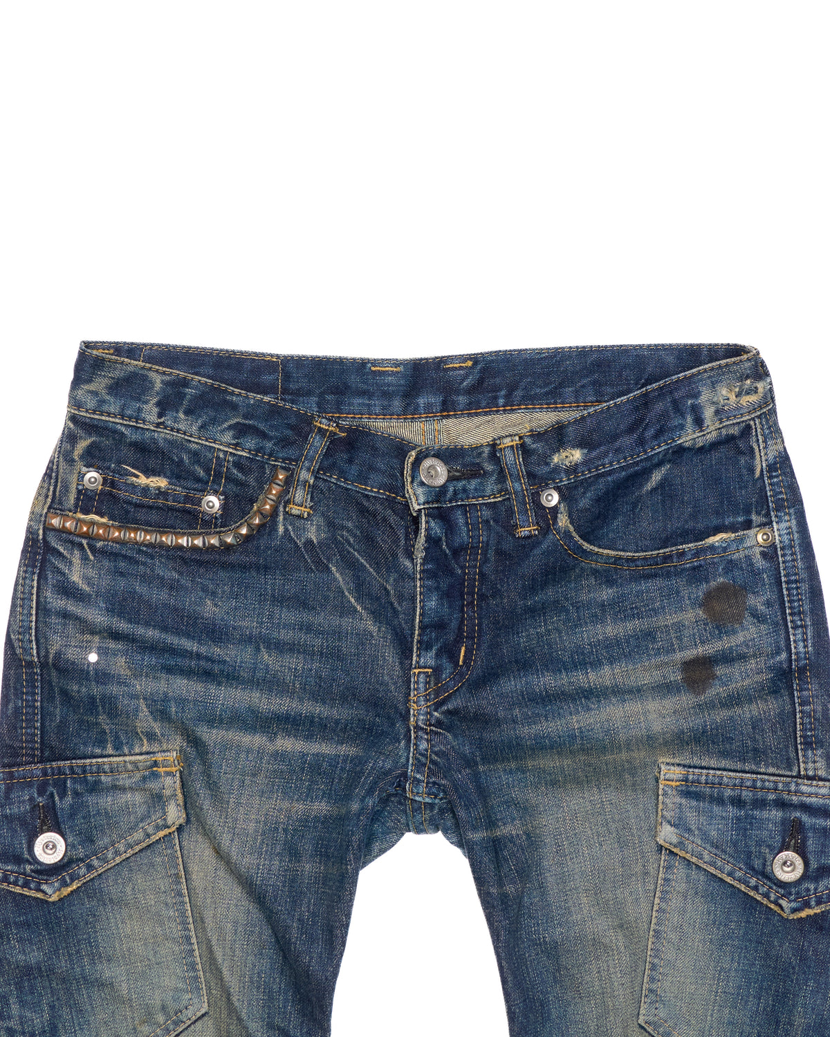 Early 00s Hysterics Studded Cargo Capri Jeans