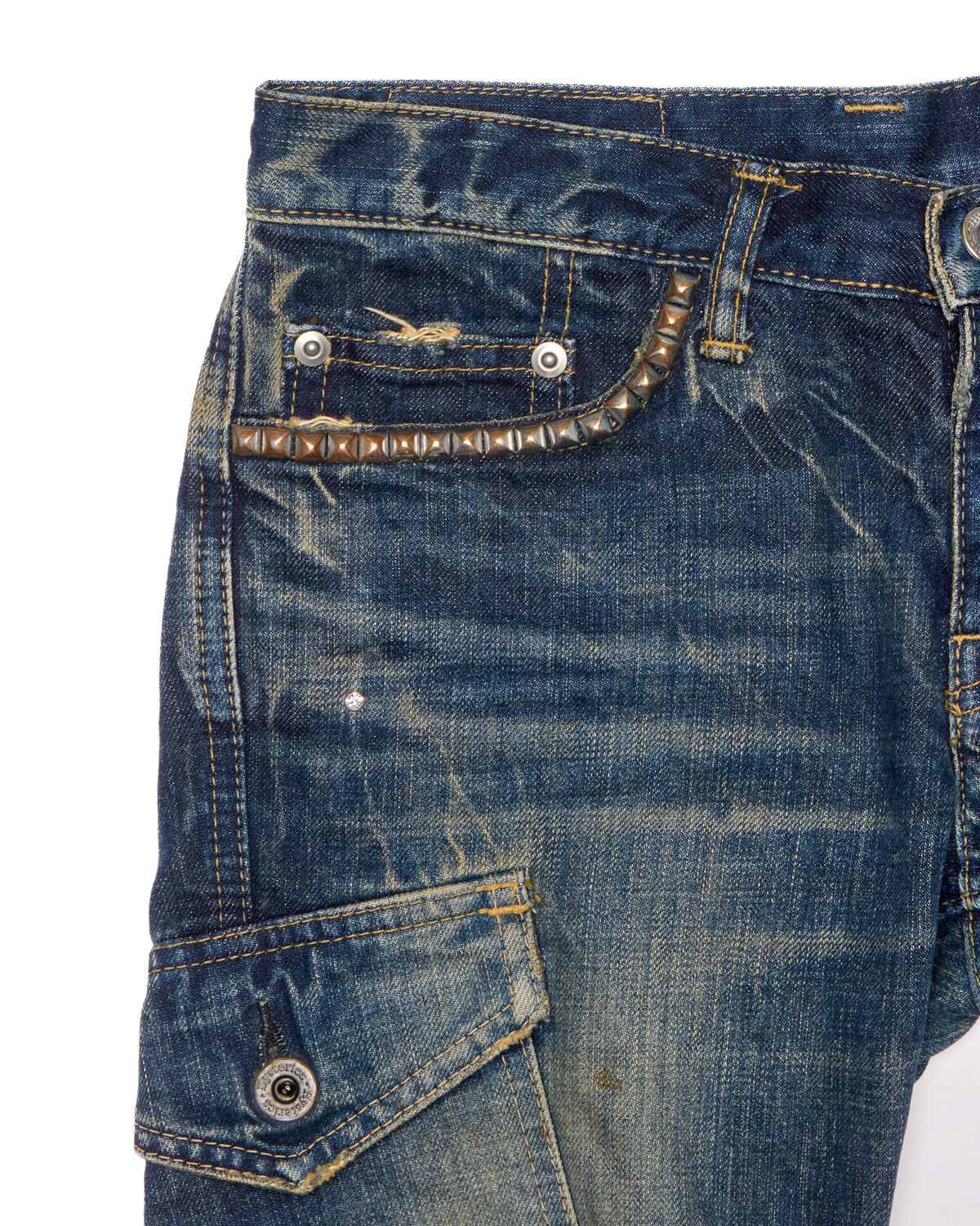 Early 00s Hysterics Studded Cargo Capri Jeans