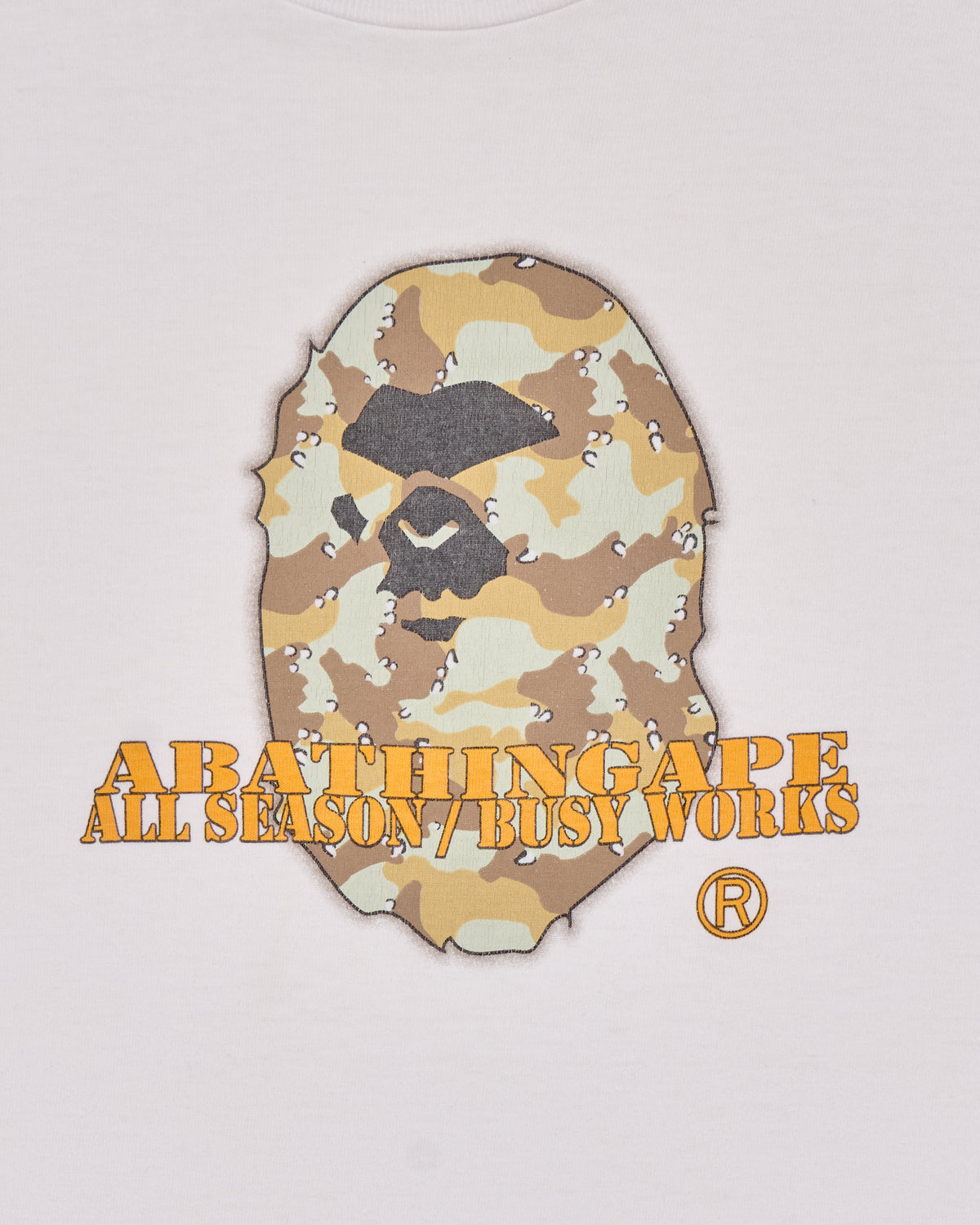 ‘99 BAPE Angry Ape Camo Head White Longsleeve Shirt