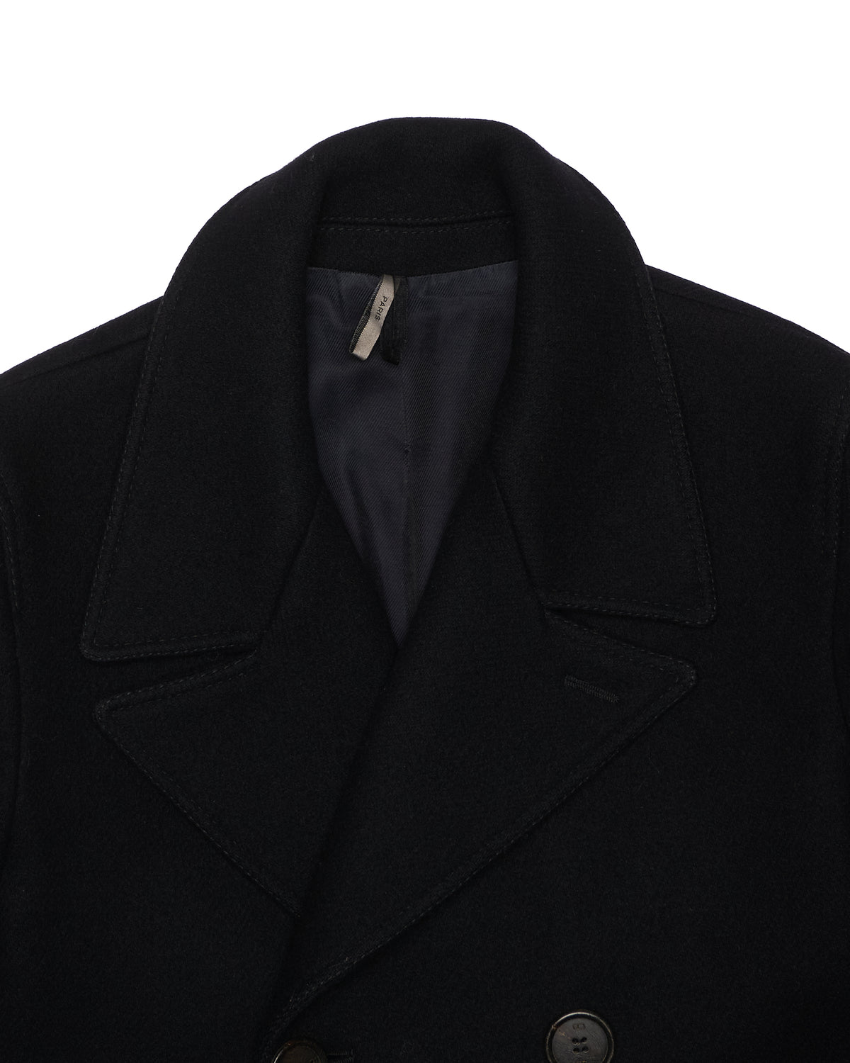 A/W06 Dior Homme by Hedi Slimane "These Grey Days" Black Wool Peacoat