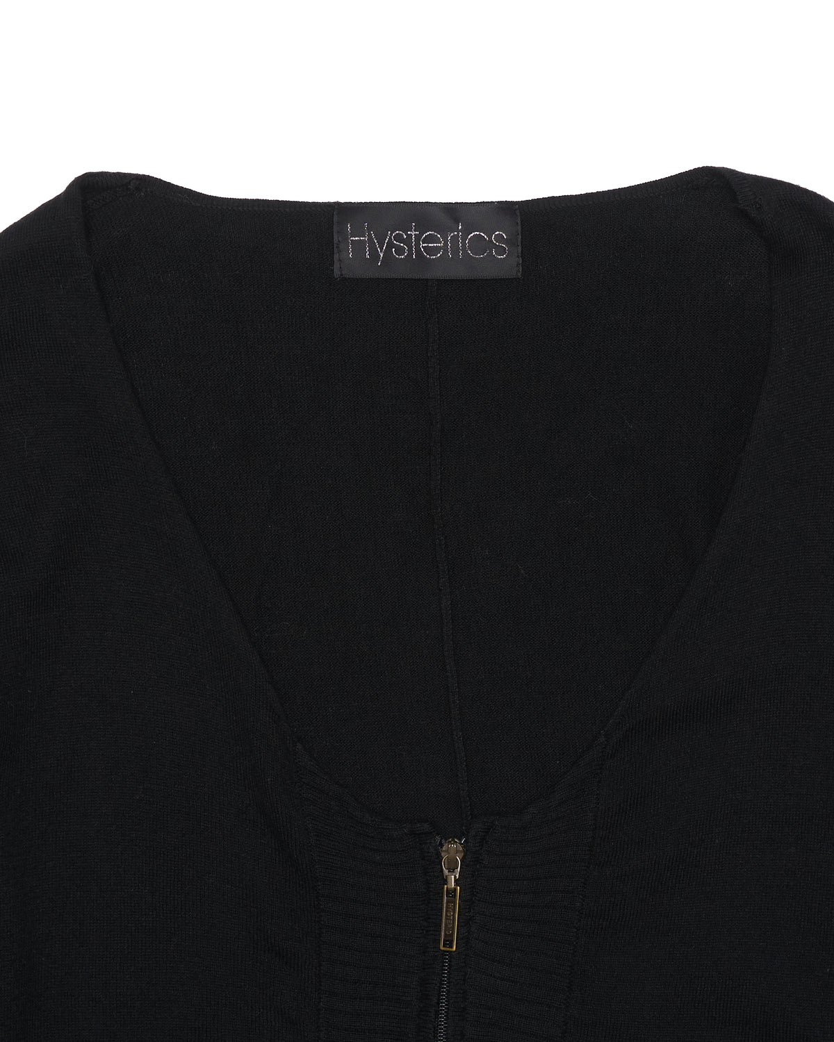 S/S99 Hysterics Black Cotton Knit Zip-Up Cardigan