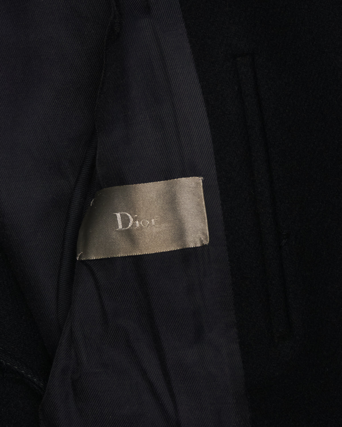 A/W06 Dior Homme by Hedi Slimane "These Grey Days" Black Wool Peacoat
