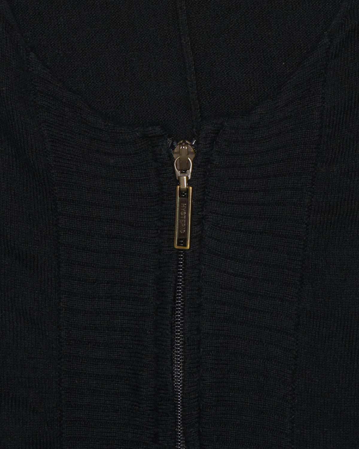 S/S99 Hysterics Black Cotton Knit Zip-Up Cardigan