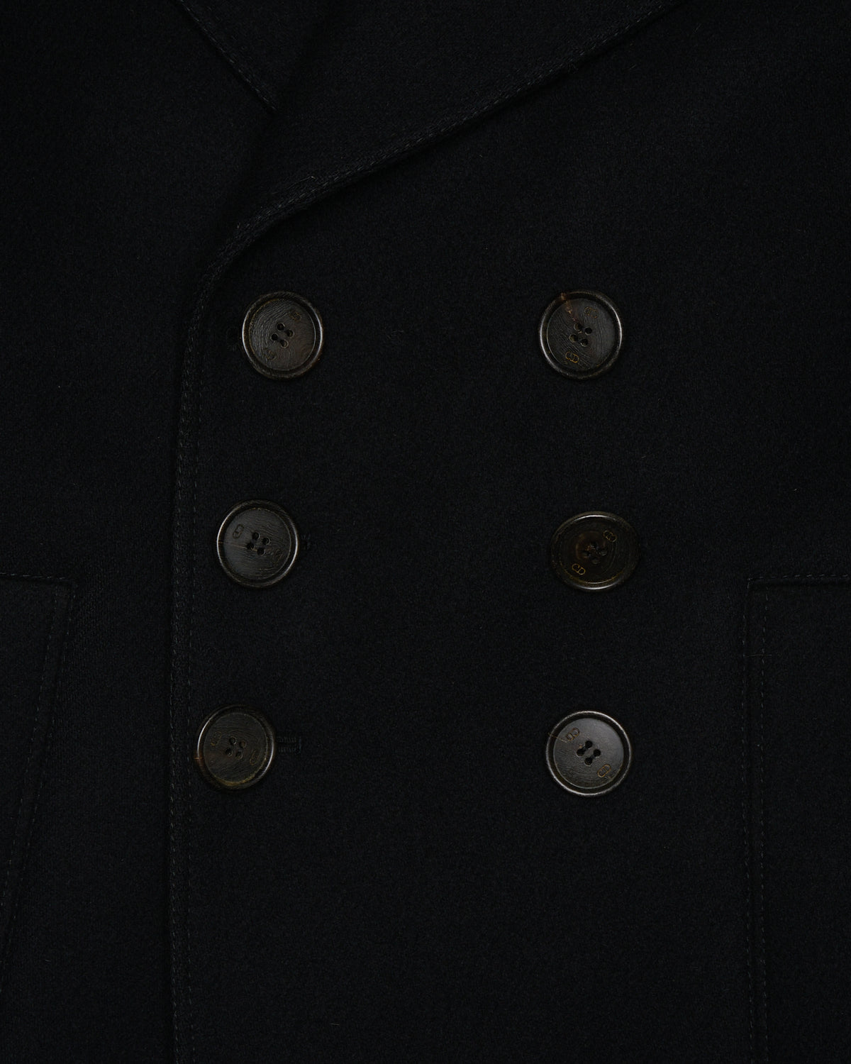 A/W06 Dior Homme by Hedi Slimane "These Grey Days" Black Wool Peacoat