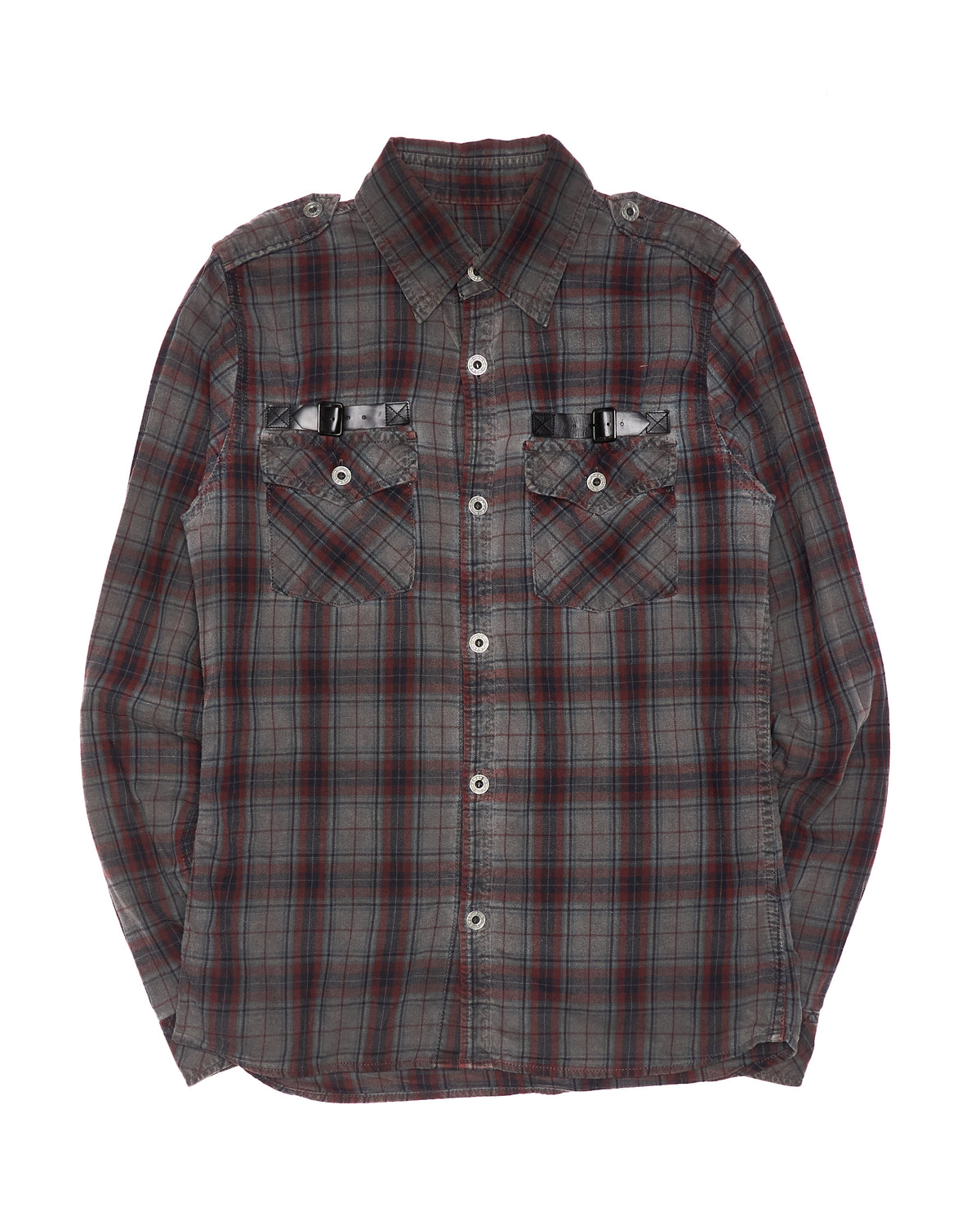 Early 00s Hysteric Glamour “Western Fatigue” Red/Grey Plaid Shirt