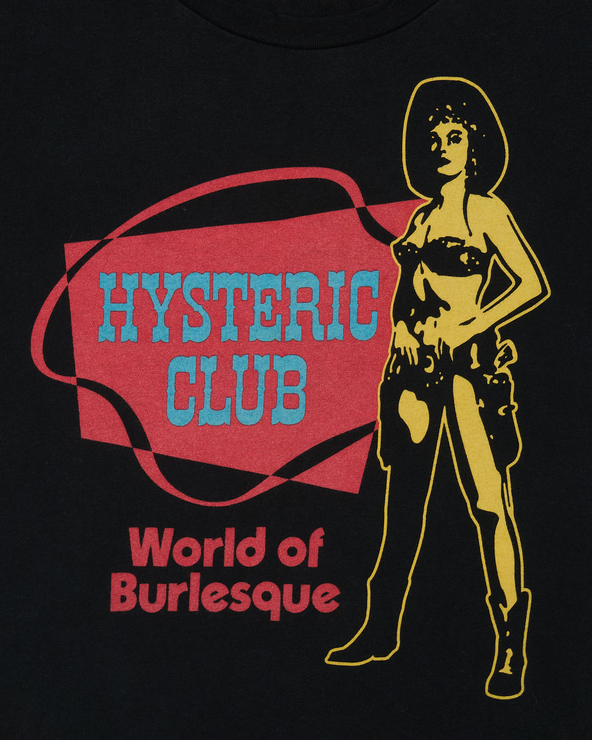 Hysteric Glamour "World of Burlesque" Pin-Up Girl Black Graphic Tee