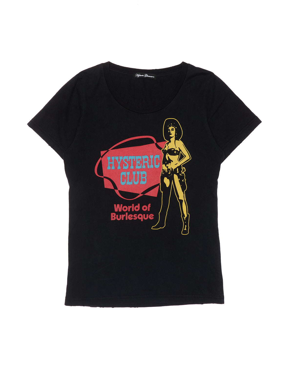 Hysteric Glamour "World of Burlesque" Pin-Up Girl Black Graphic Tee