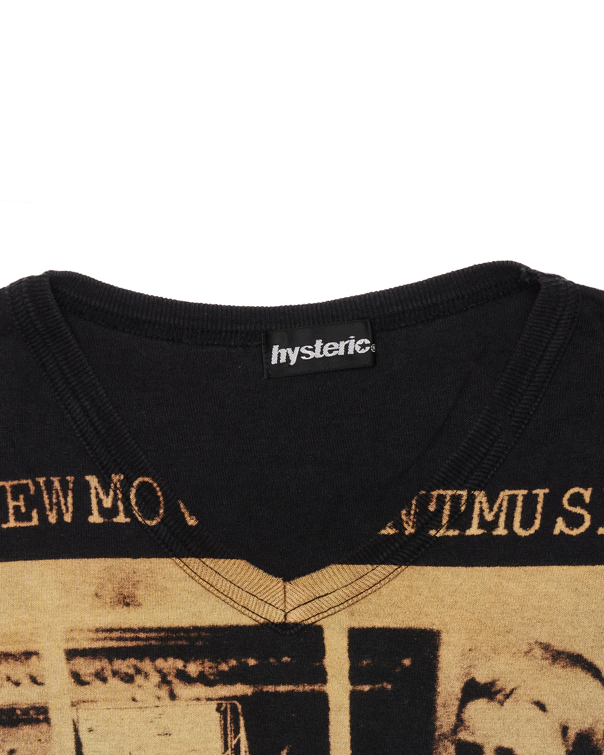 00s Hysteric Glamour "Music and Culture" Sepia Photograph Black Long Sleeve Tee