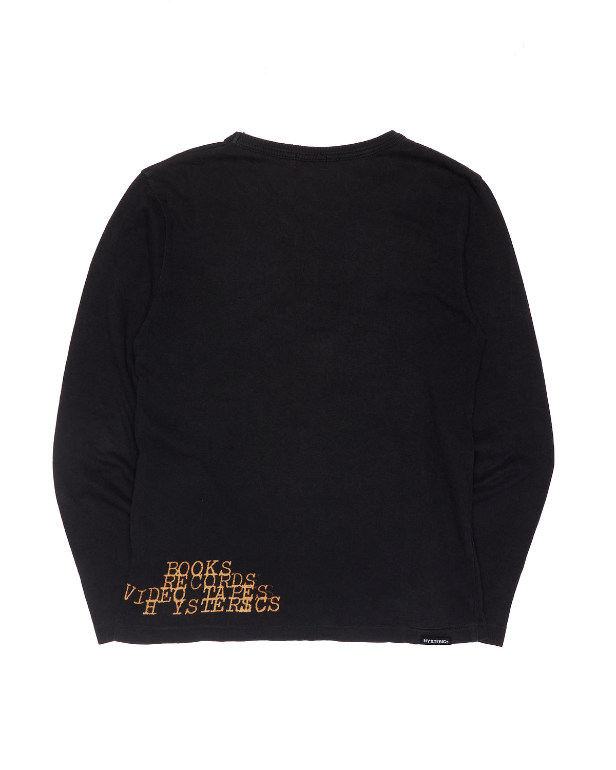 00s Hysteric Glamour "Music and Culture" Sepia Photograph Black Long Sleeve Tee