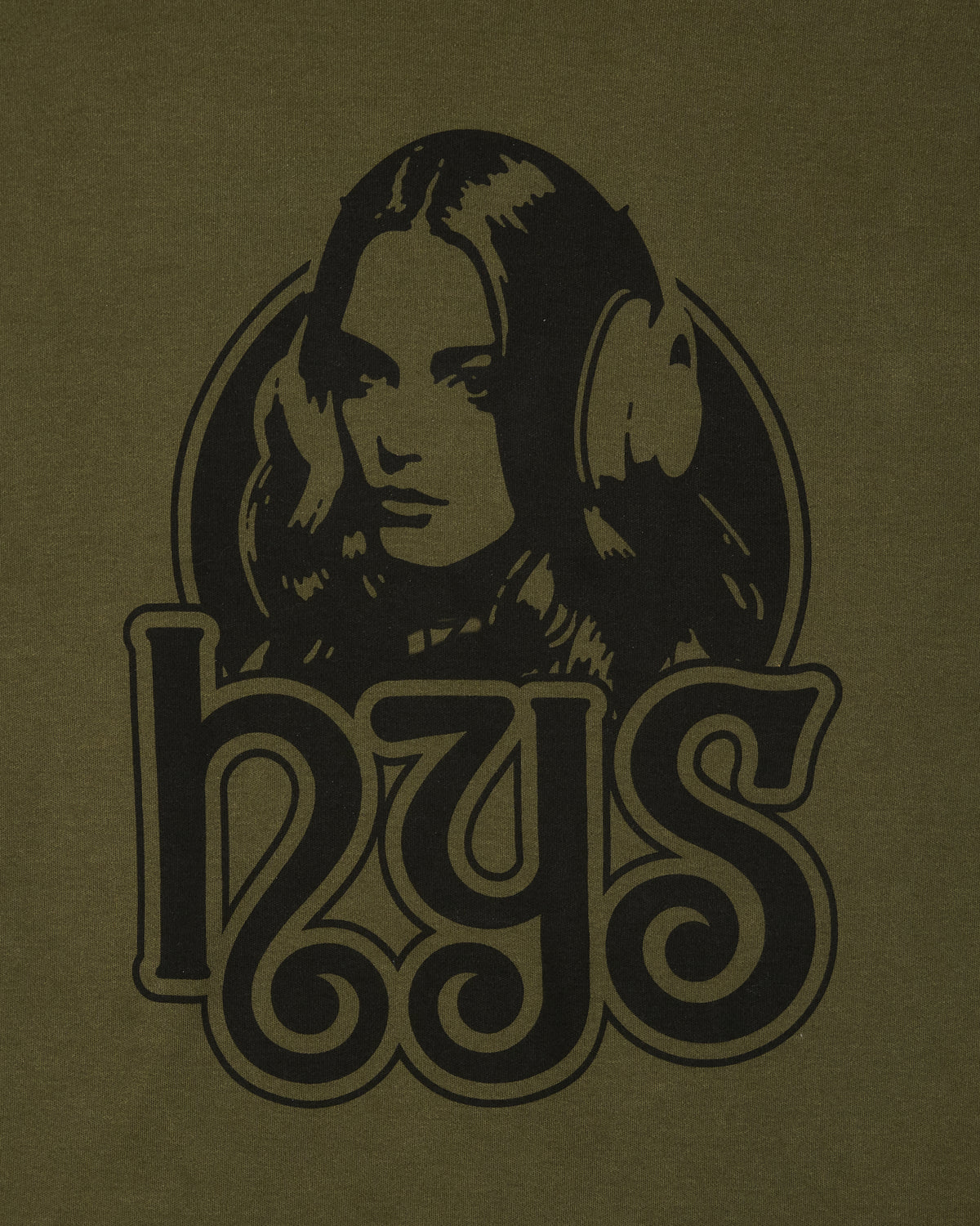 00s Hysteric Glamour "hys" Headphone Girl Green Graphic Tee