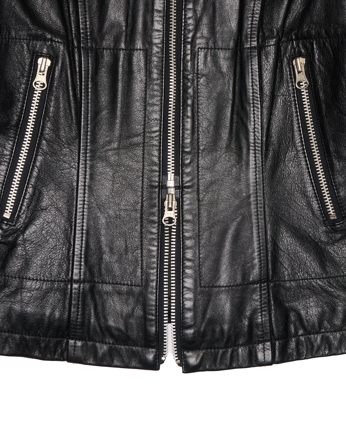 Late 90s Hysteric Glamour “Hysterics” Dual-Zip Black Leather Cafe Racer Jacket