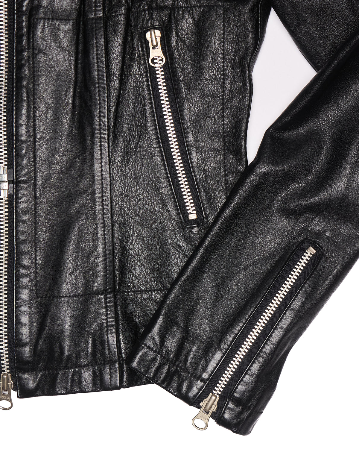 Late 90s Hysteric Glamour “Hysterics” Dual-Zip Black Leather Cafe Racer Jacket