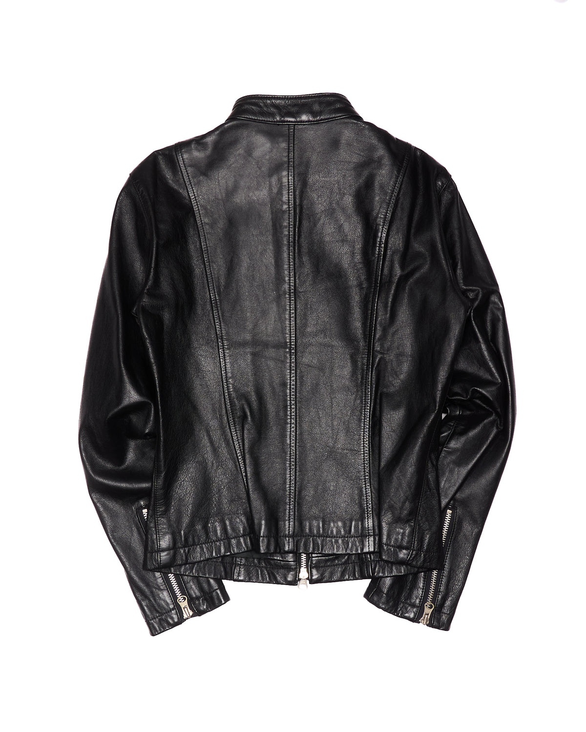 Late 90s Hysteric Glamour “Hysterics” Dual-Zip Black Leather Cafe Racer Jacket