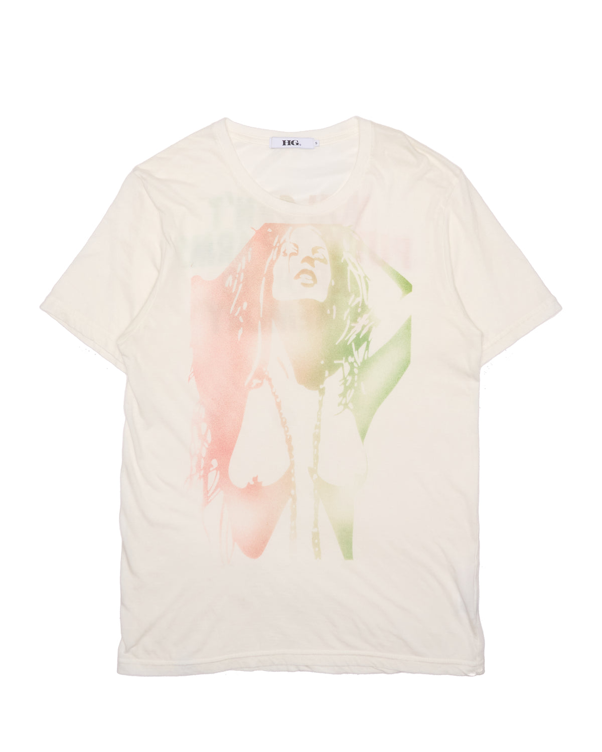 00s Hysteric Glamour Gradient Pin-Up Girl White Tee Shirt