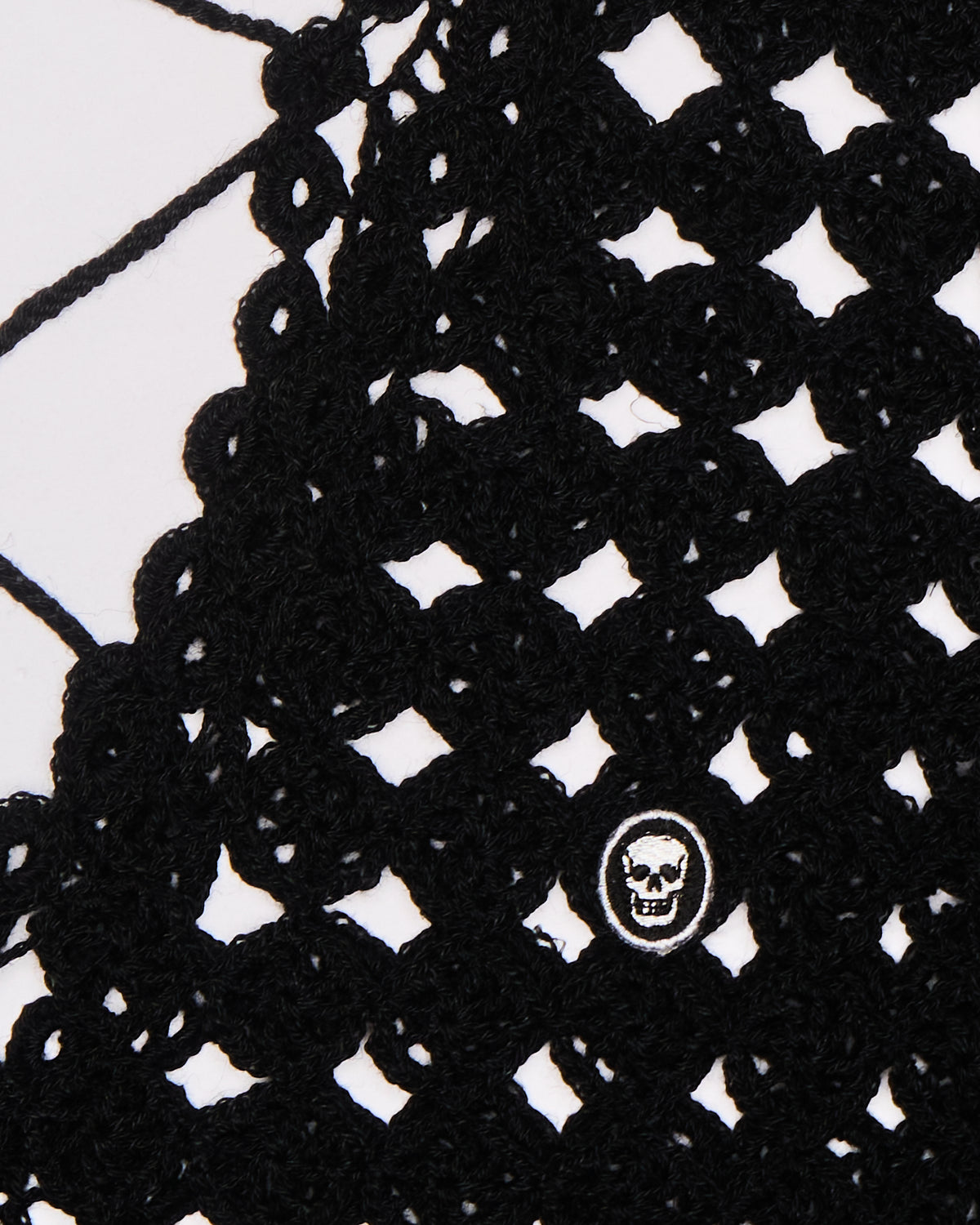 Early 00s Hysterics Black Open-Knit Crochet Top