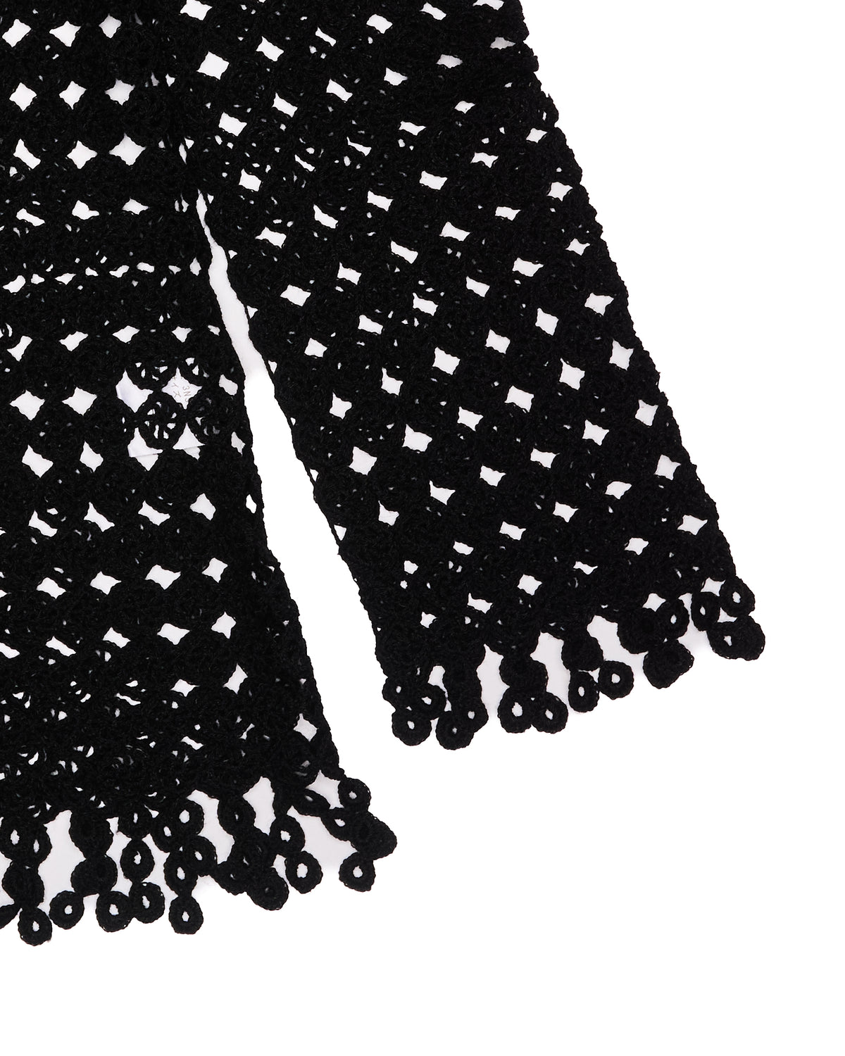 Early 00s Hysterics Black Open-Knit Crochet Top