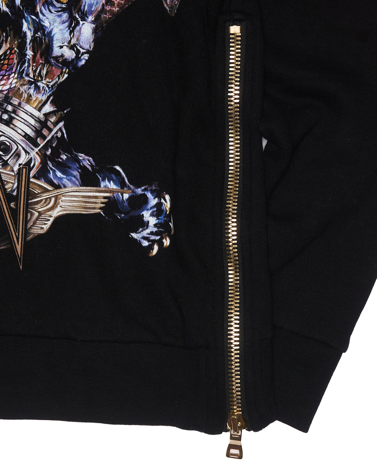 A/W17 Balmain Black Panther & Snake Print Zip Sweatshirt