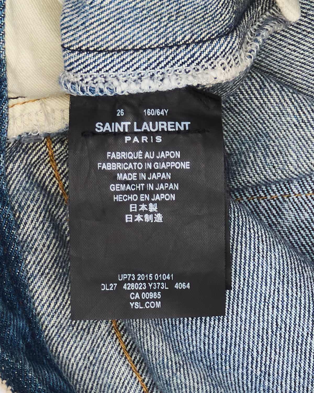 S/S16 Saint Laurent Paris Wash-Processed Skinny Jeans