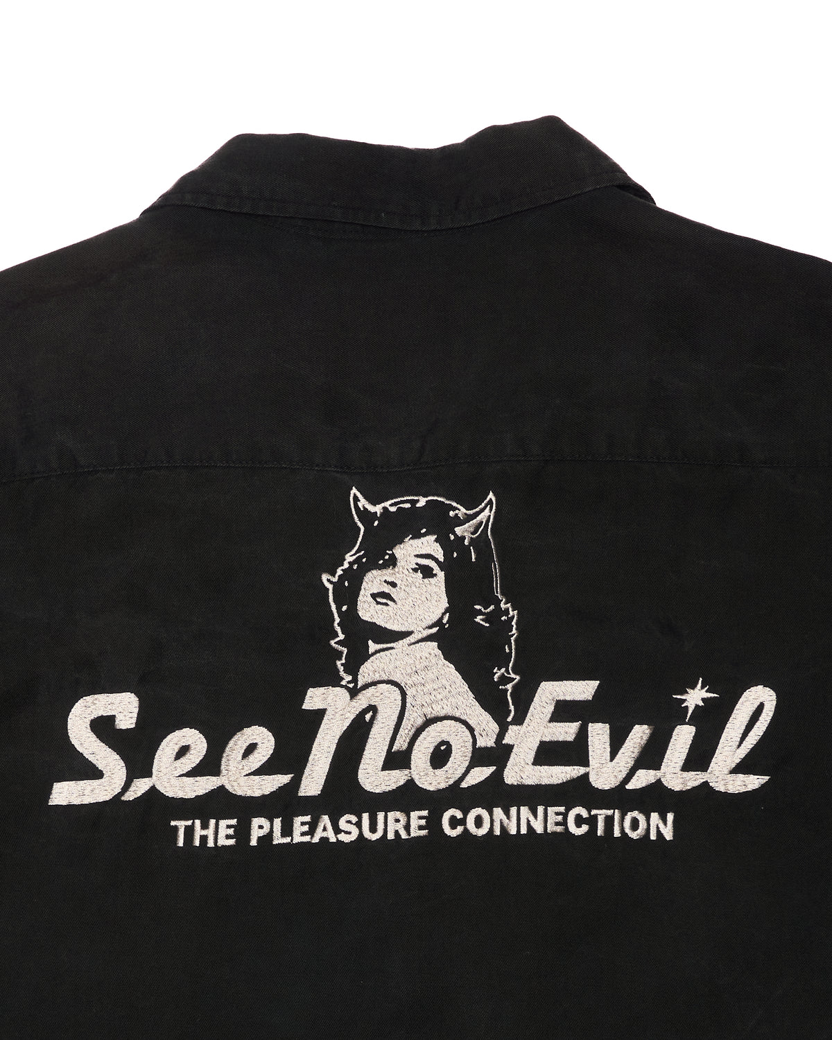 Early 00s Hysteric Glamour “Rock Billy Boogie” Black Loop-Collar Button Up Shirt