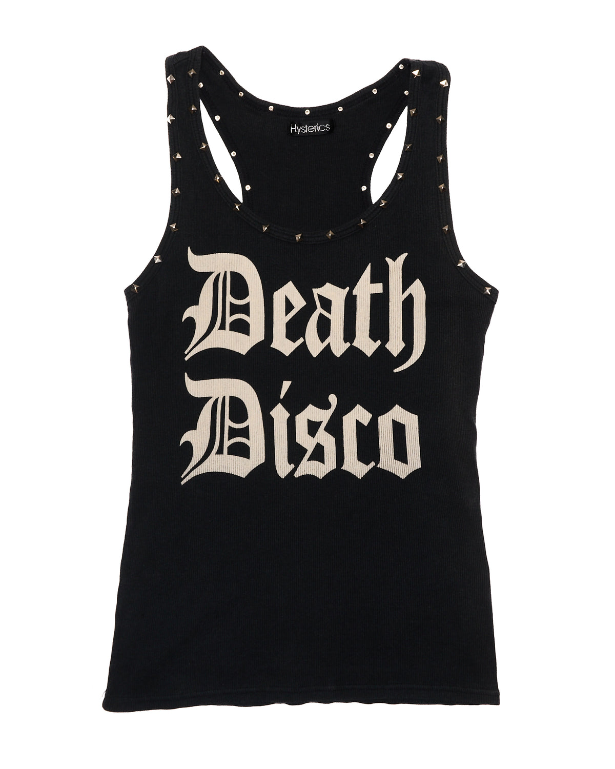 Early 00s Hysteric Glamour “Hysterics” "Death Disco" Studded Ribbed Tank Top