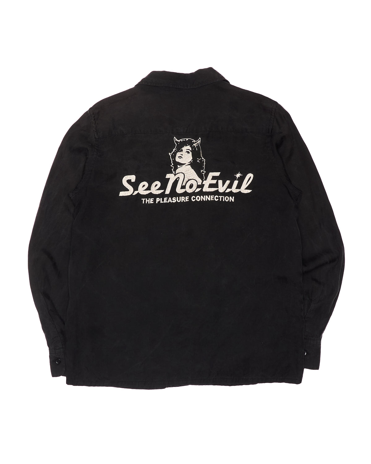 Early 00s Hysteric Glamour “Rock Billy Boogie” Black Loop-Collar Button Up Shirt