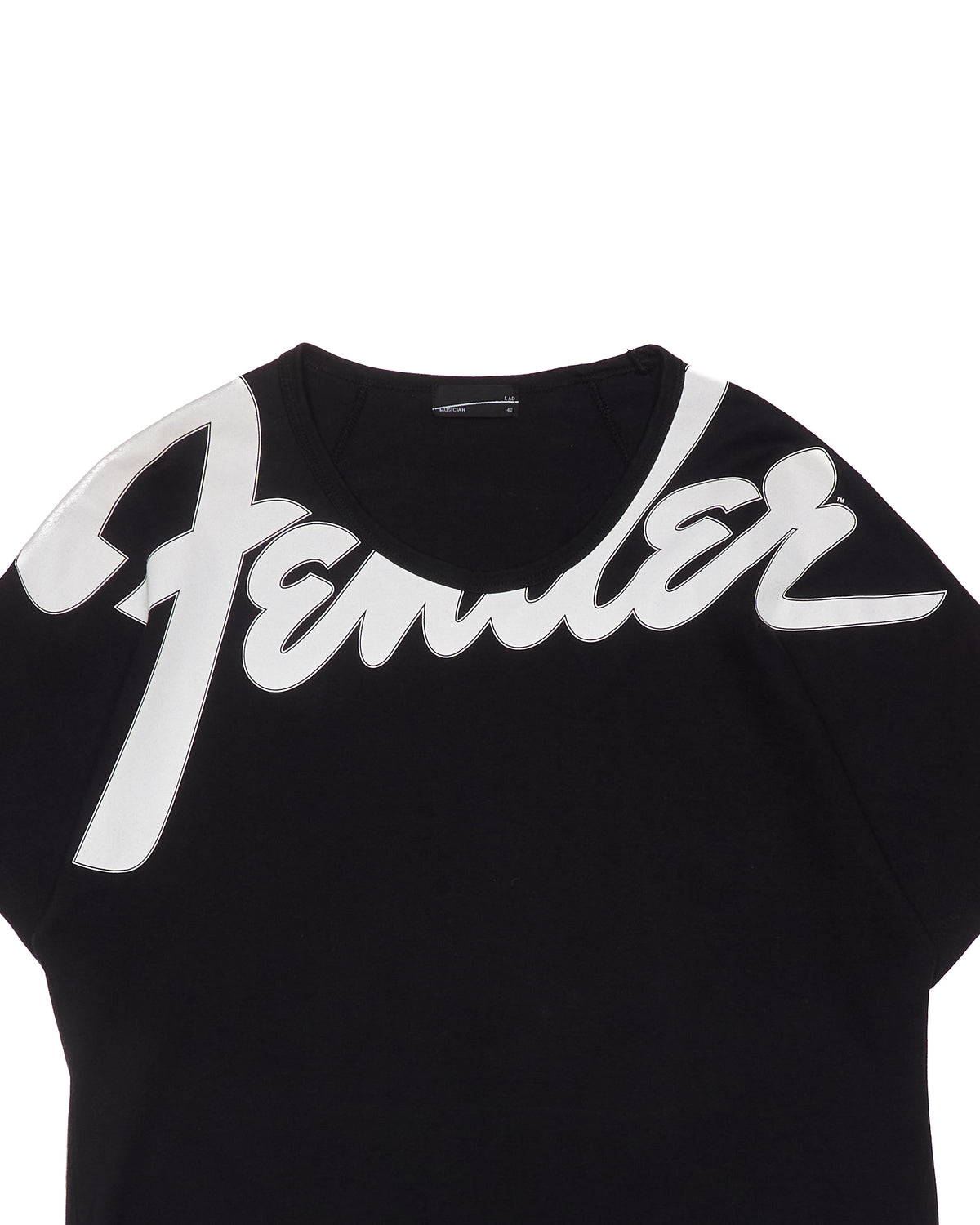 Late 2010s Lad Musician 'FENDER' Graphic Black Tee Shirt