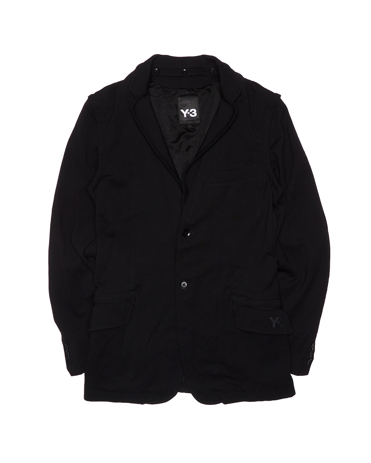 Y-3 by Yohji Yamamoto Black Convertible-Zip Blazer