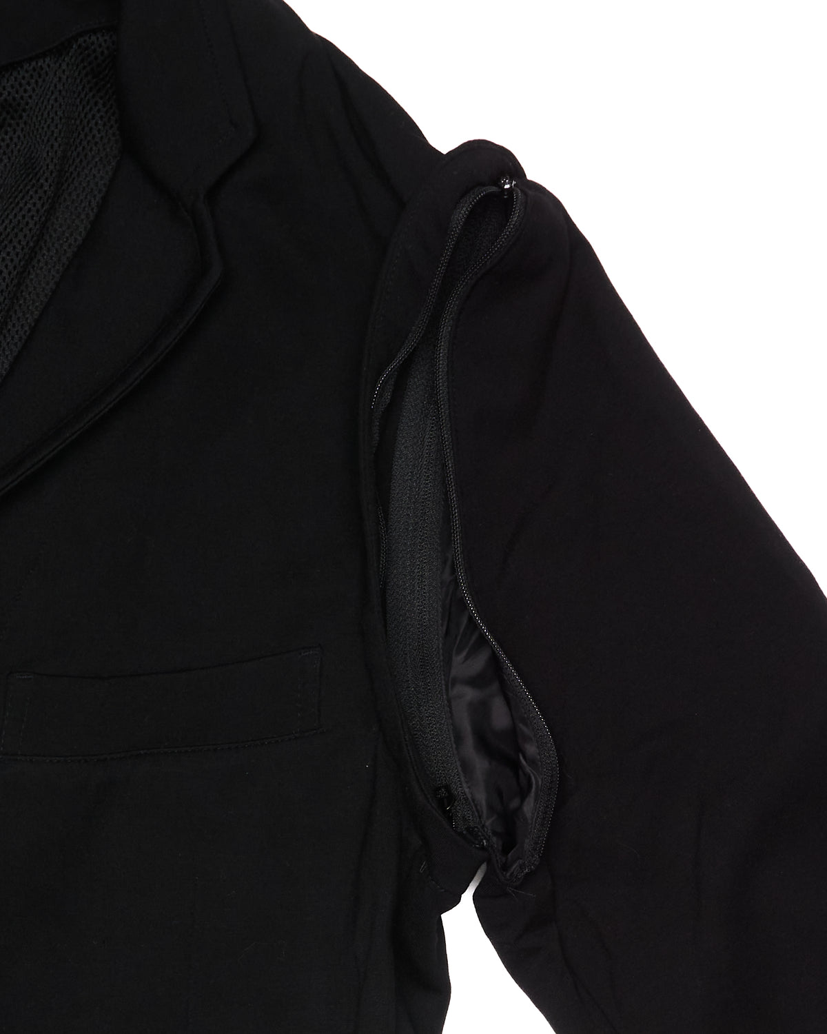 Y-3 by Yohji Yamamoto Black Convertible-Zip Blazer