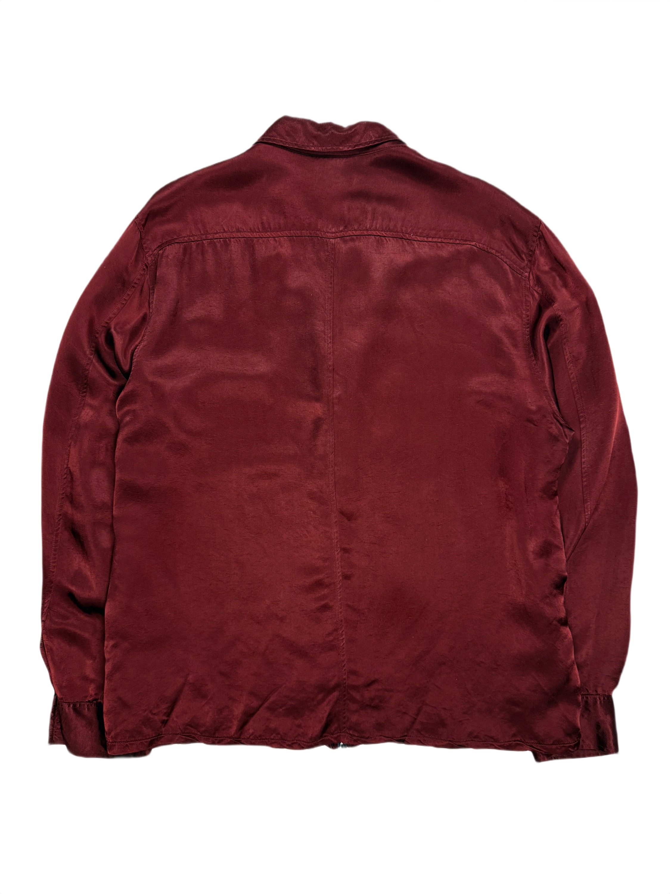 Our Legacy Dark Red Cupro Drip Shirt