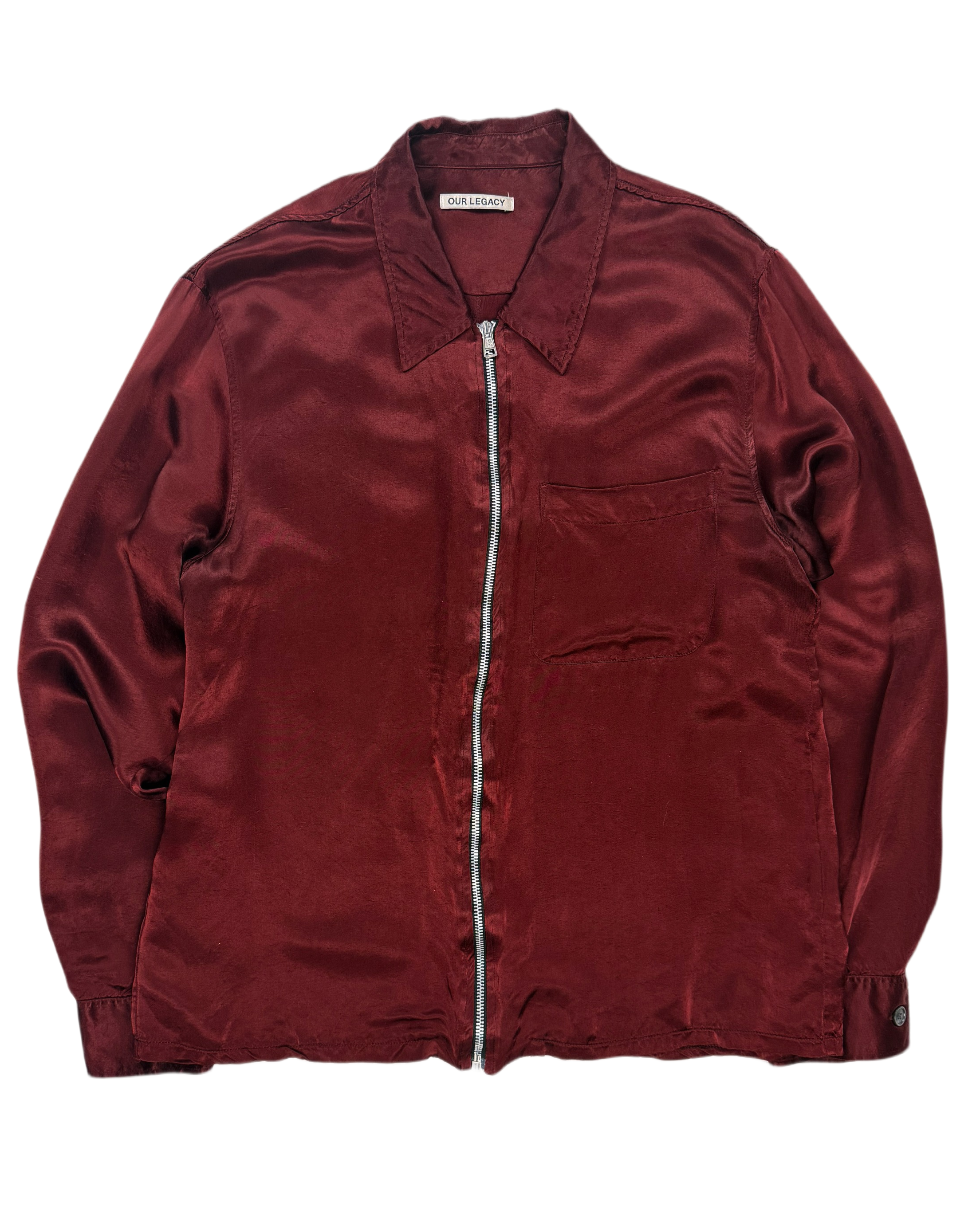 Our Legacy Dark Red Cupro Drip Shirt