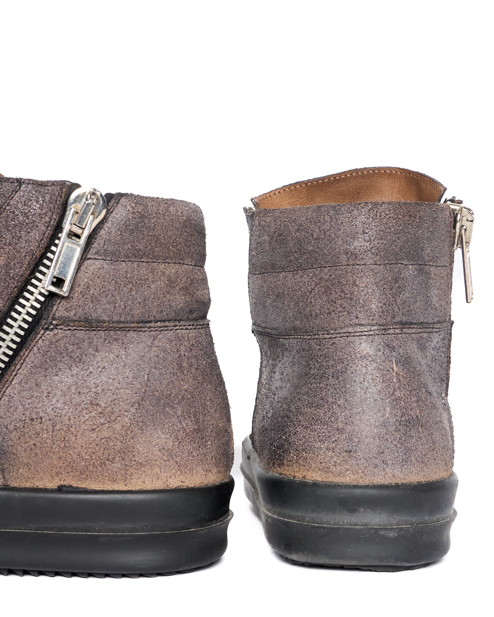Rick Owens Burst Suede Island Dunk Zip-Sneaker