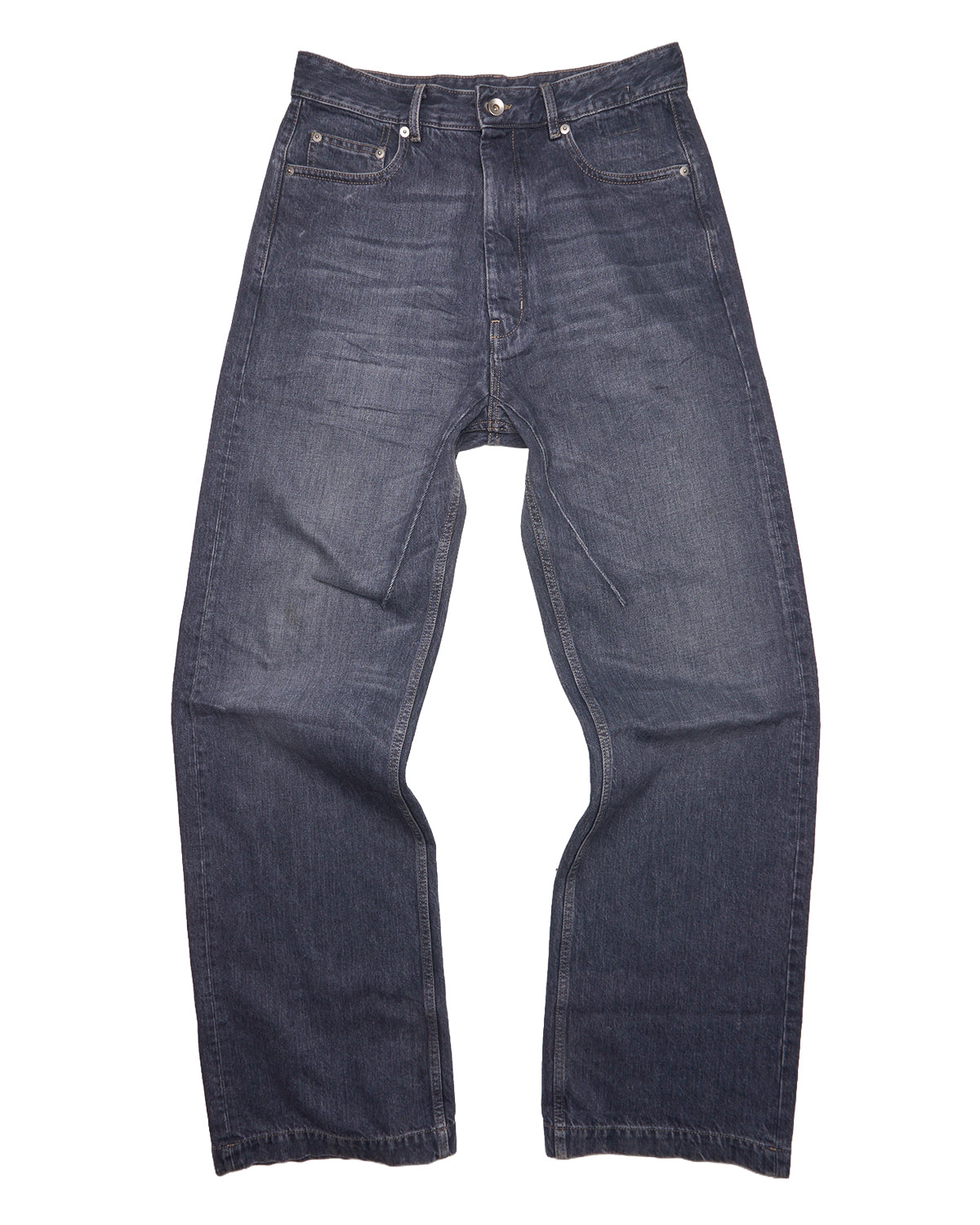 Pair of blue jeans on a white background