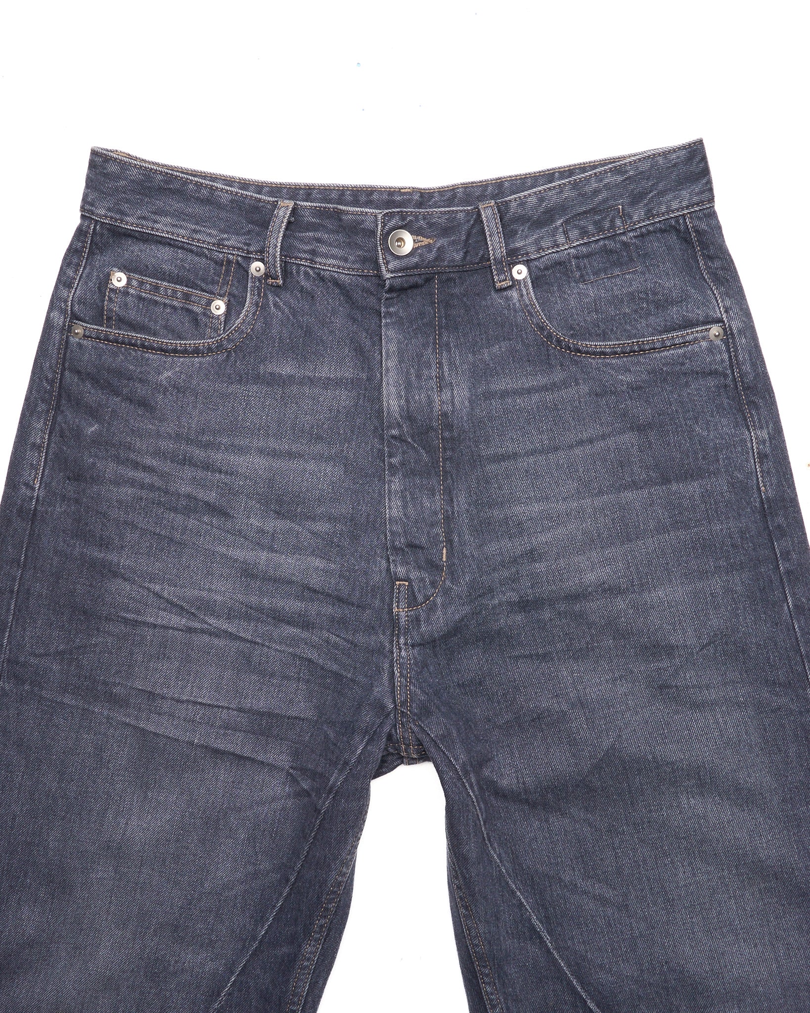 Pair of blue jeans on a white background