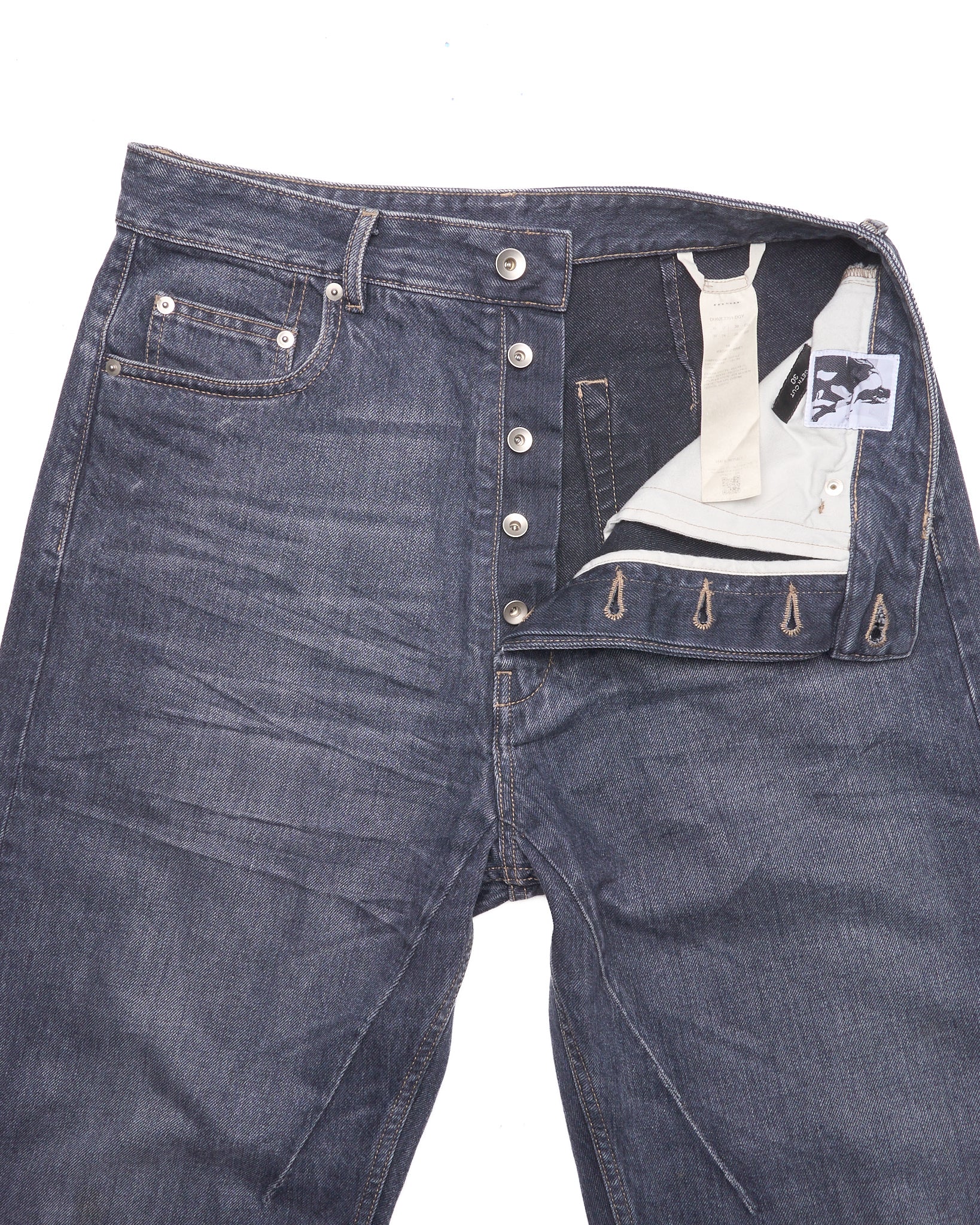 Rick Owens DRKSHDW Geth 13oz Stone Wash Grey Denim
