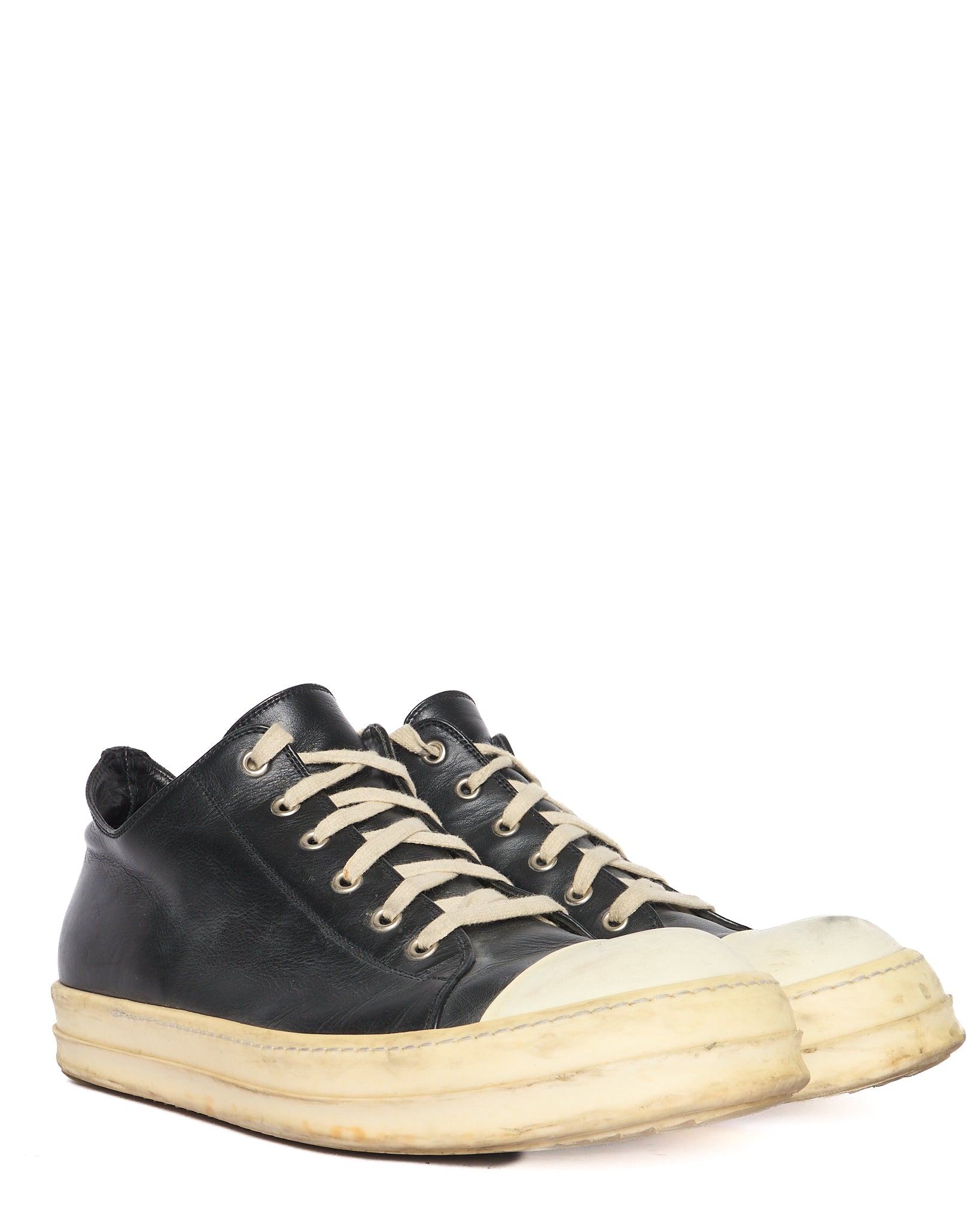Rick Owens Ramones Low-Top Calf Leather Sneakers