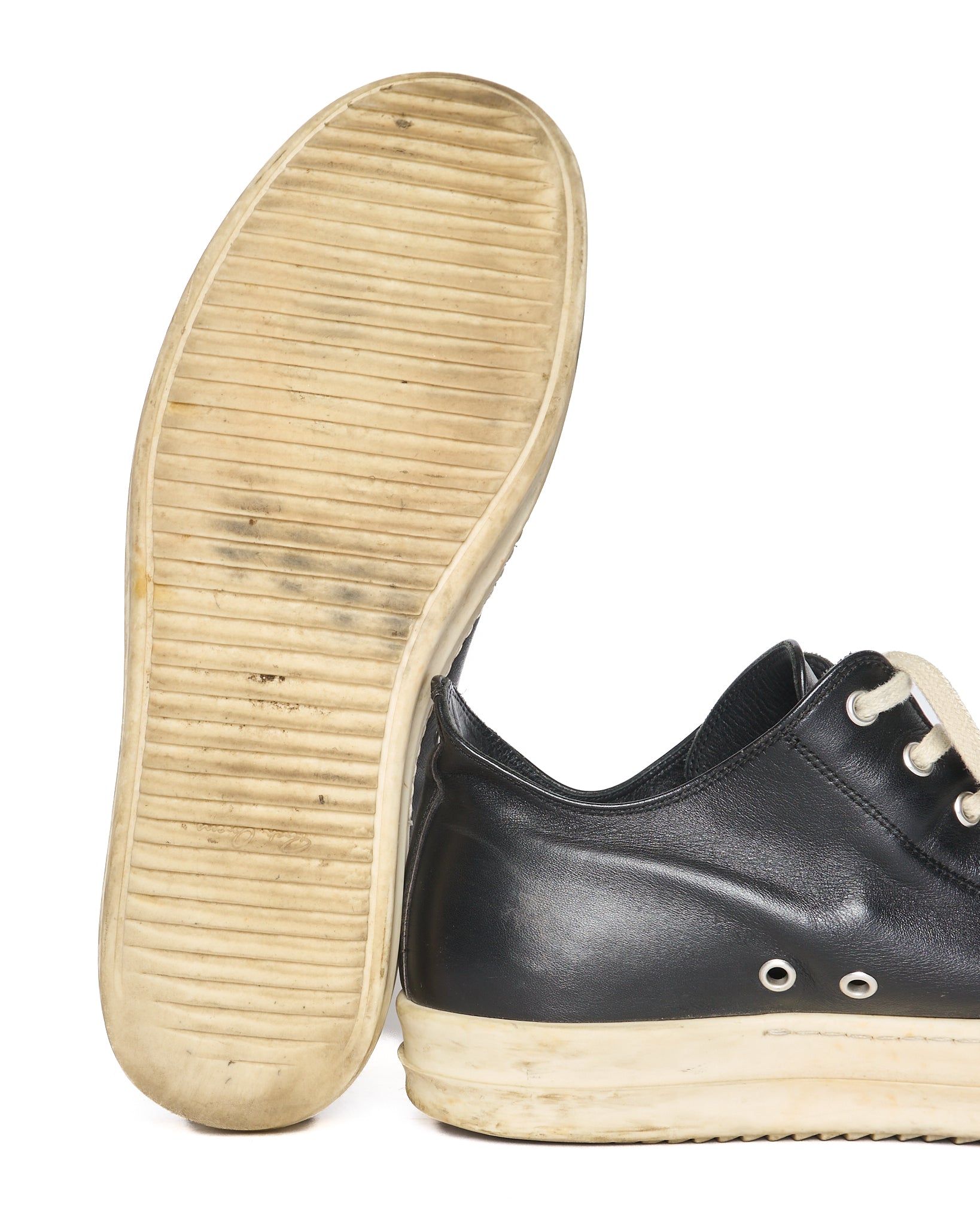 Rick Owens Ramones Low-Top Calf Leather Sneakers
