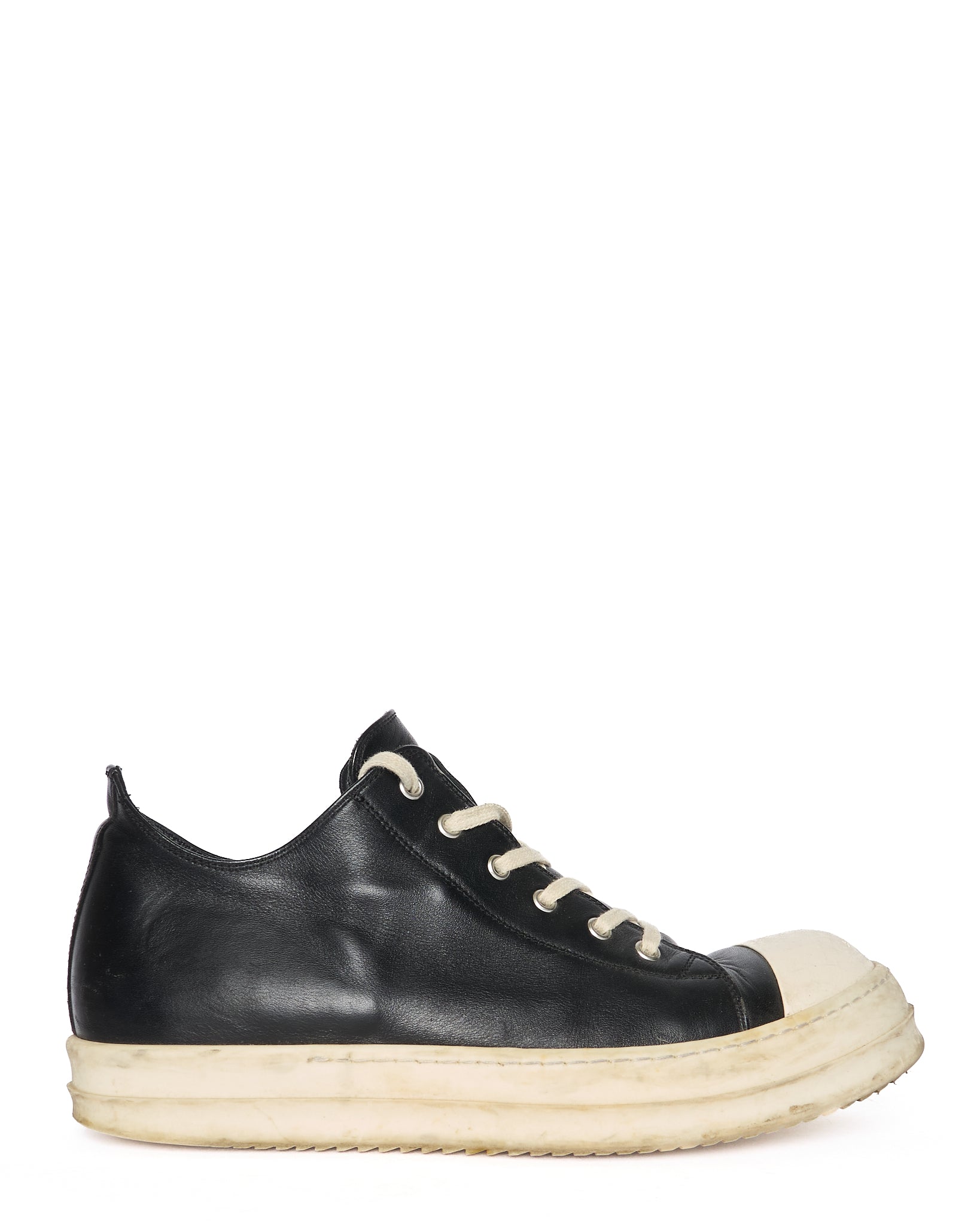 Rick Owens Ramones Low-Top Calf Leather Sneakers