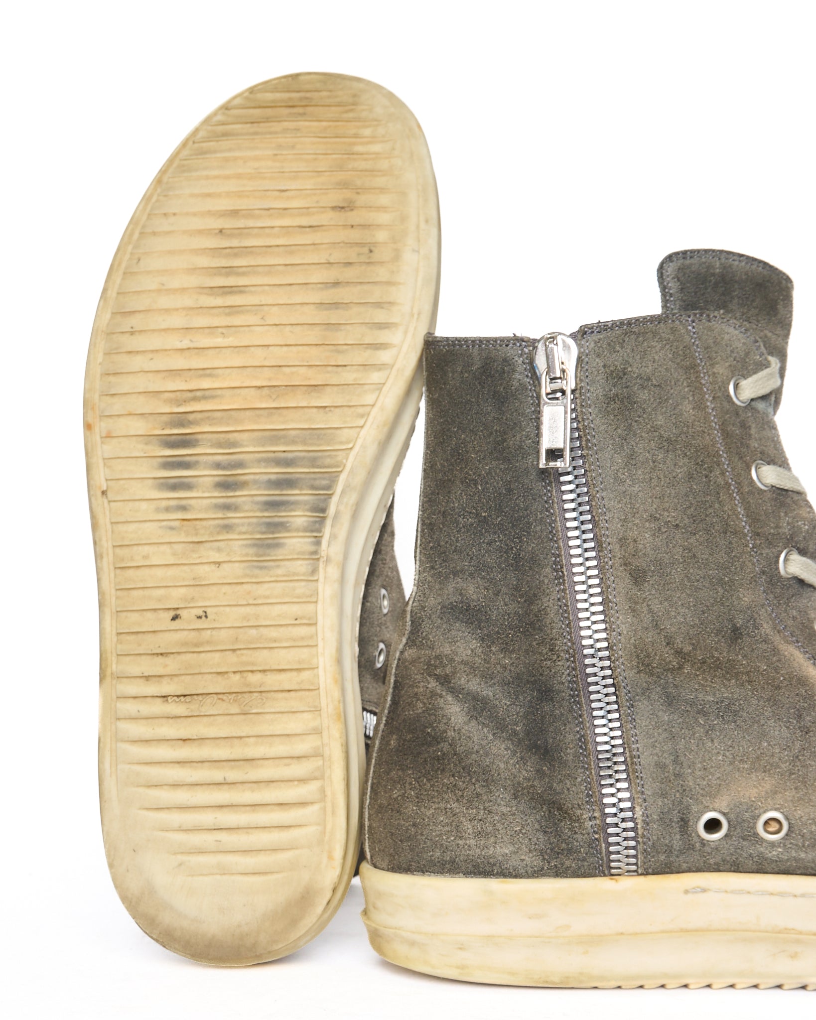 Rick Owens Ramones Suede High-Top Sneakers