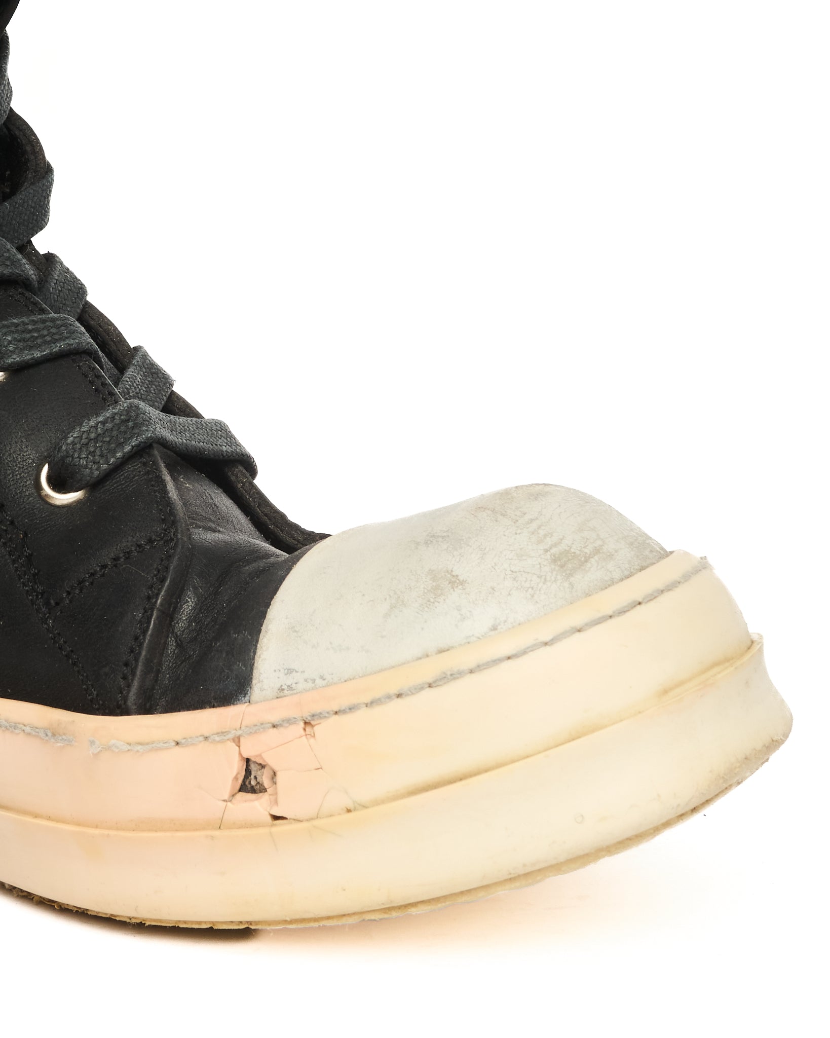 Rick Owens *Cut* Big Tongue Leather High-Top Ramone