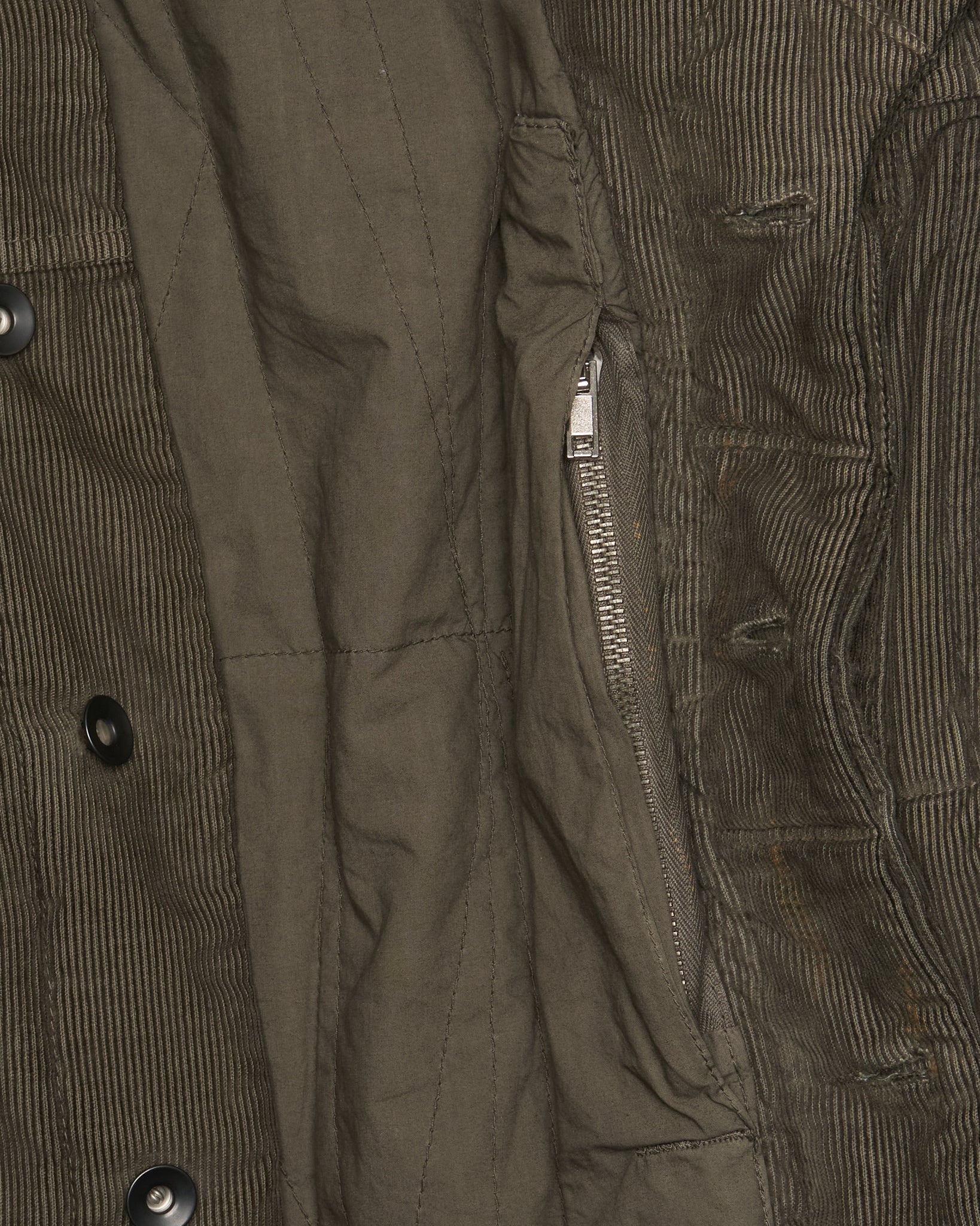 A/W15 Rick Owens DRKSHDW Brown Hybrid Waxed Sleeve Slave Jacket