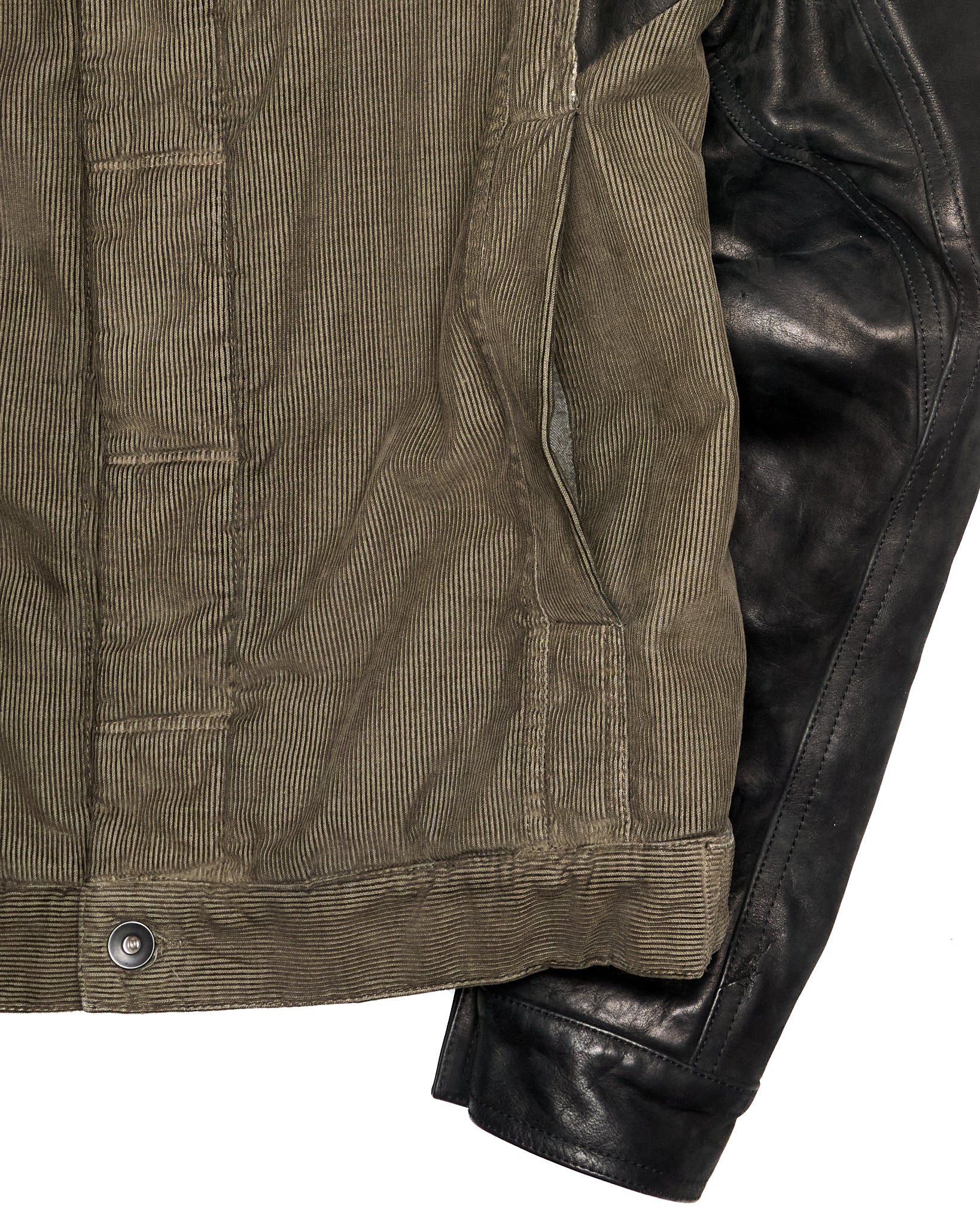 A/W15 Rick Owens DRKSHDW Brown Hybrid Waxed Sleeve Slave Jacket
